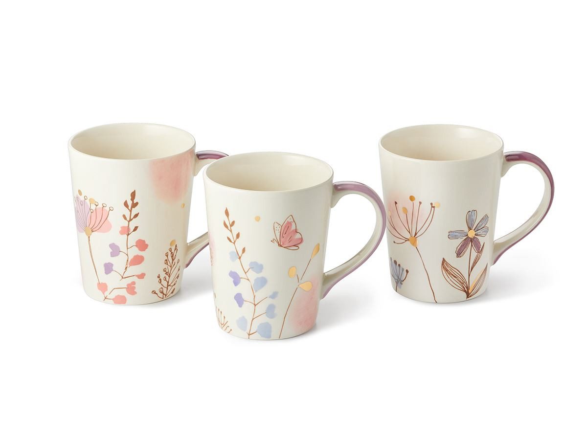 ChaCult Tasse Florentina 3er Set - Steinzeug mit Goldauflage - 0,3 l, 1-tlg., 3-teilig
