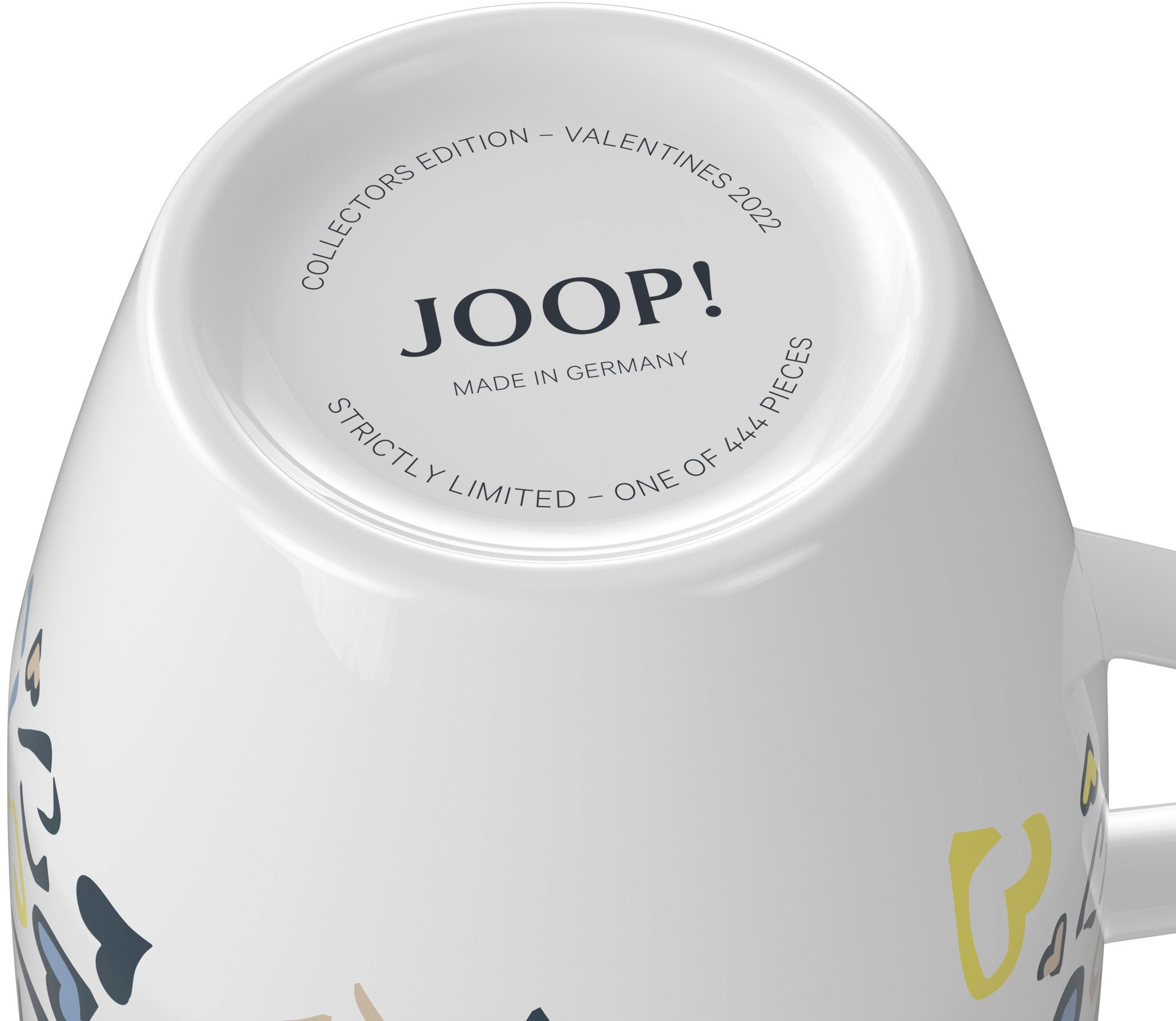 Joop! Becher originalem EDITION, VALENTINE'S COLLECTOR'S charmanten Herzen-Muster Porzellan, Farben MUG in mit JOOP