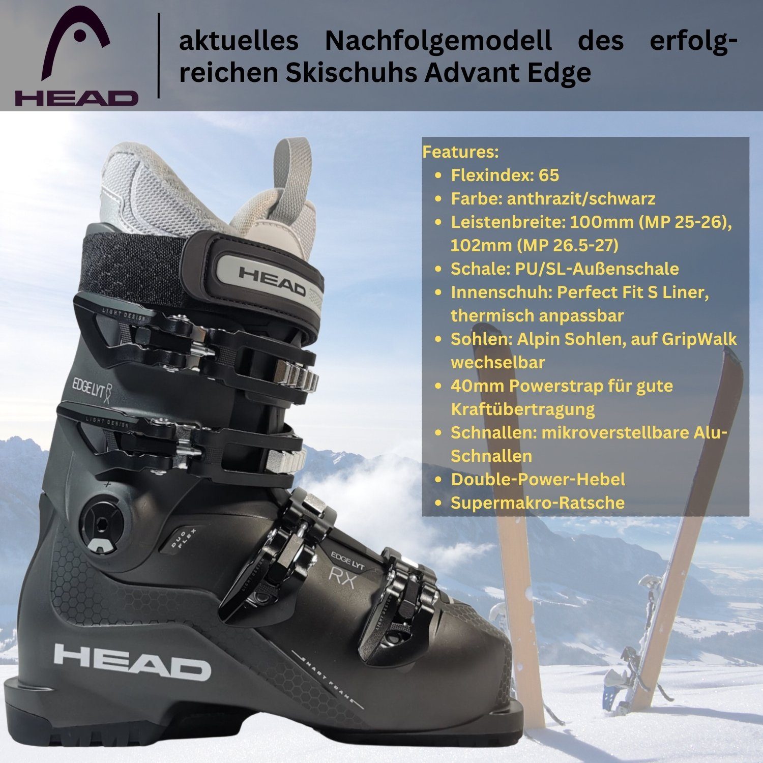 Head Skischuh Skistiefel Damen Edge LYT RX W HV Flex 65 2024
