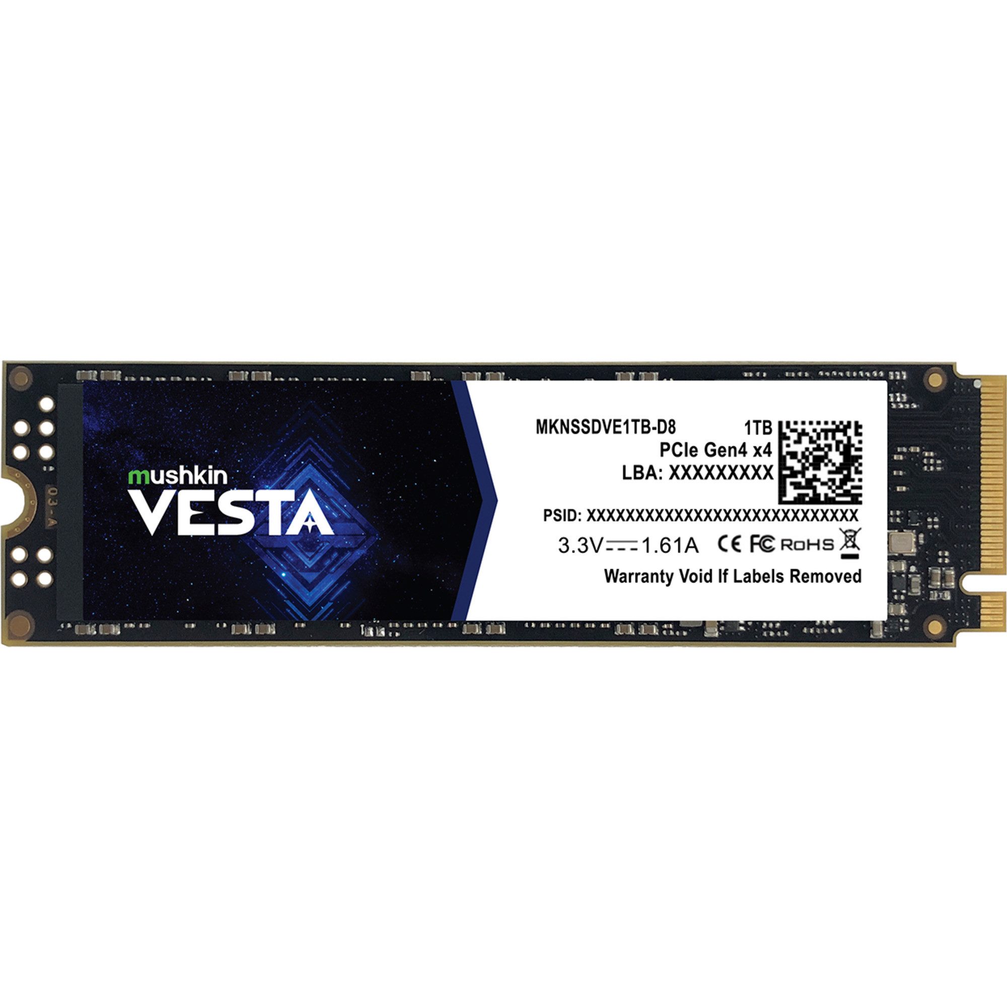 Mushkin Mushkin Vesta 1 TB, SSD, (PCIe 4.0 x4, NVMe 1.4, interne HDD-Festplatte (1 TB) Steckkarte"