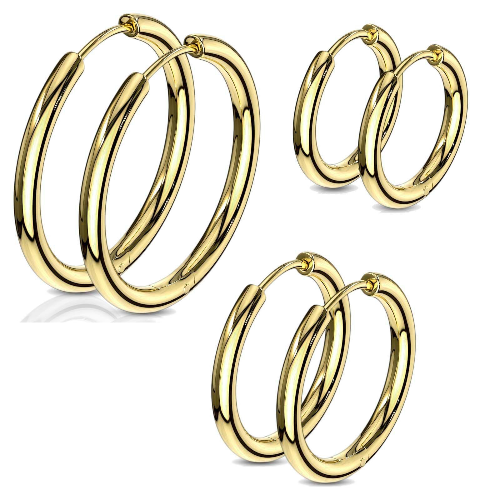 viva-adorno Paar Creolen Damen Klappcreolen Hoop Ohrringe Edelstahl verschi günstig online kaufen