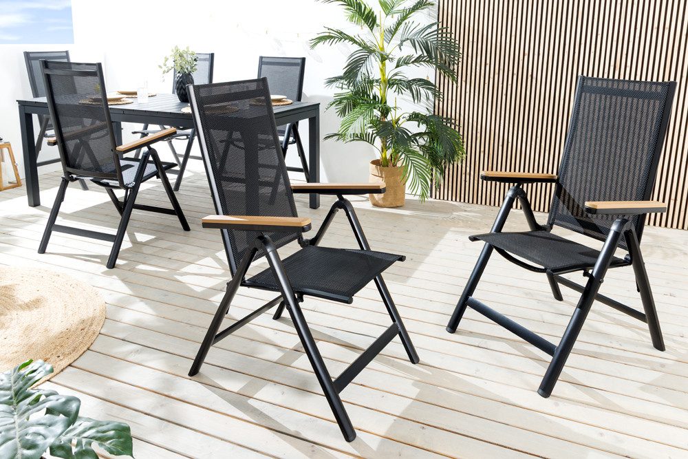 riess-ambiente Gartenstuhl DESIGNO anthrazit / natur · wetterfester klappba günstig online kaufen