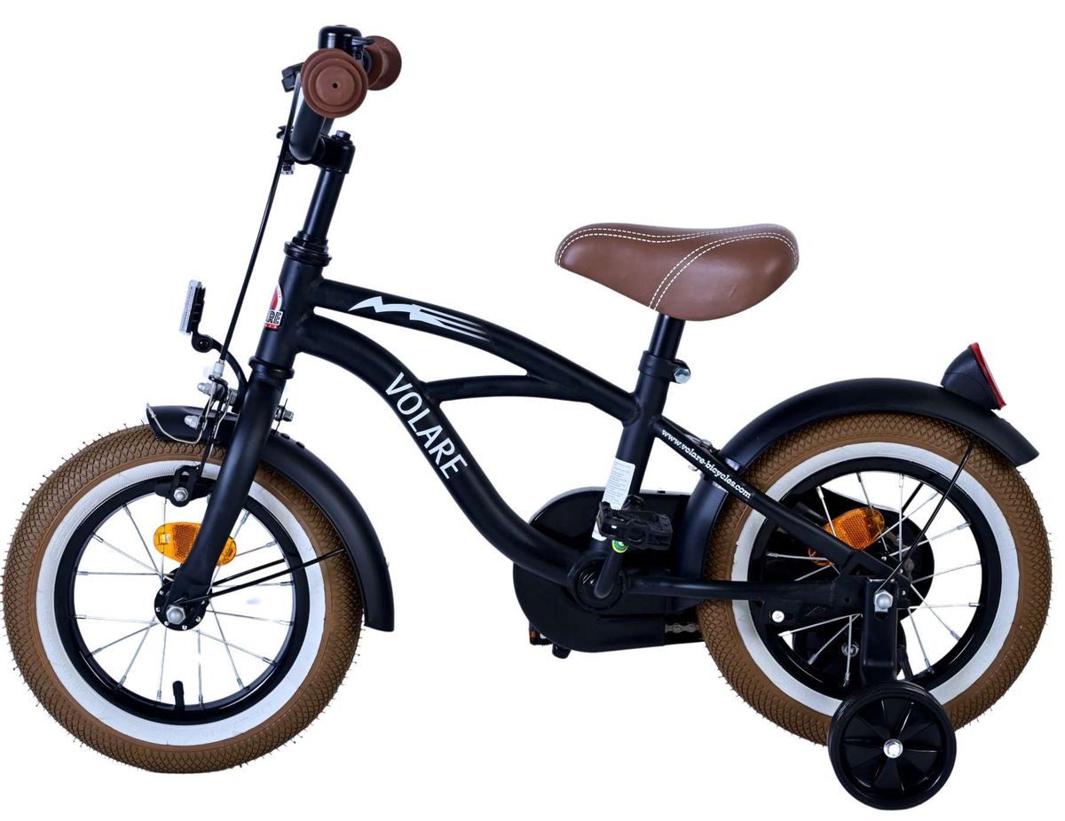 T&Y Trade Kinderfahrrad 12 Zoll Kinder Jungen Fahrrad Kinderfahrrad Rad Cruiser Schwarz 21201, 1 Gang, Stützräder, Rücktrittbremse