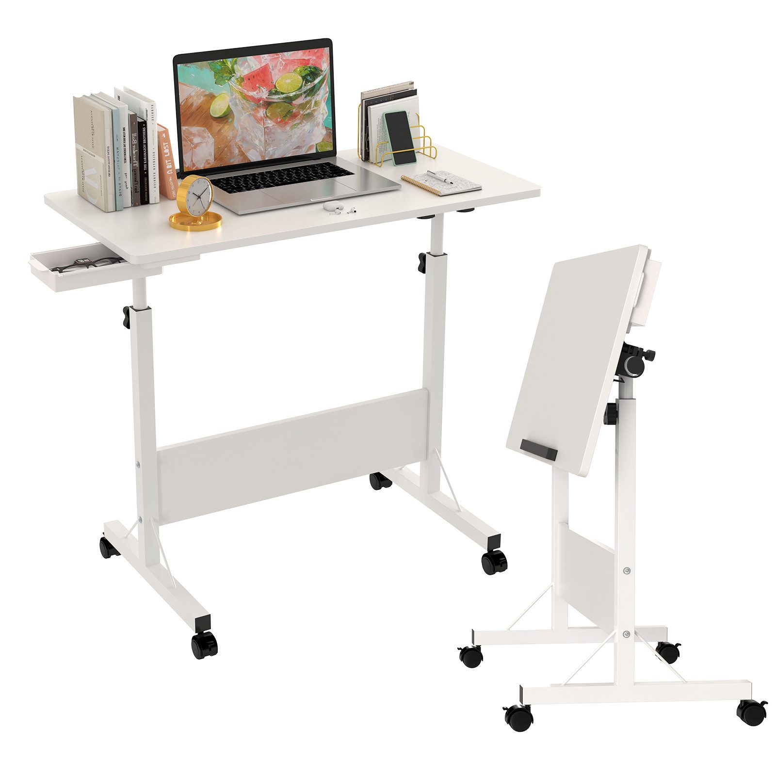 JEOBEST Computertisch Stehpult Höhenverstellbar Schreibtisch, Beistelltisch günstig online kaufen