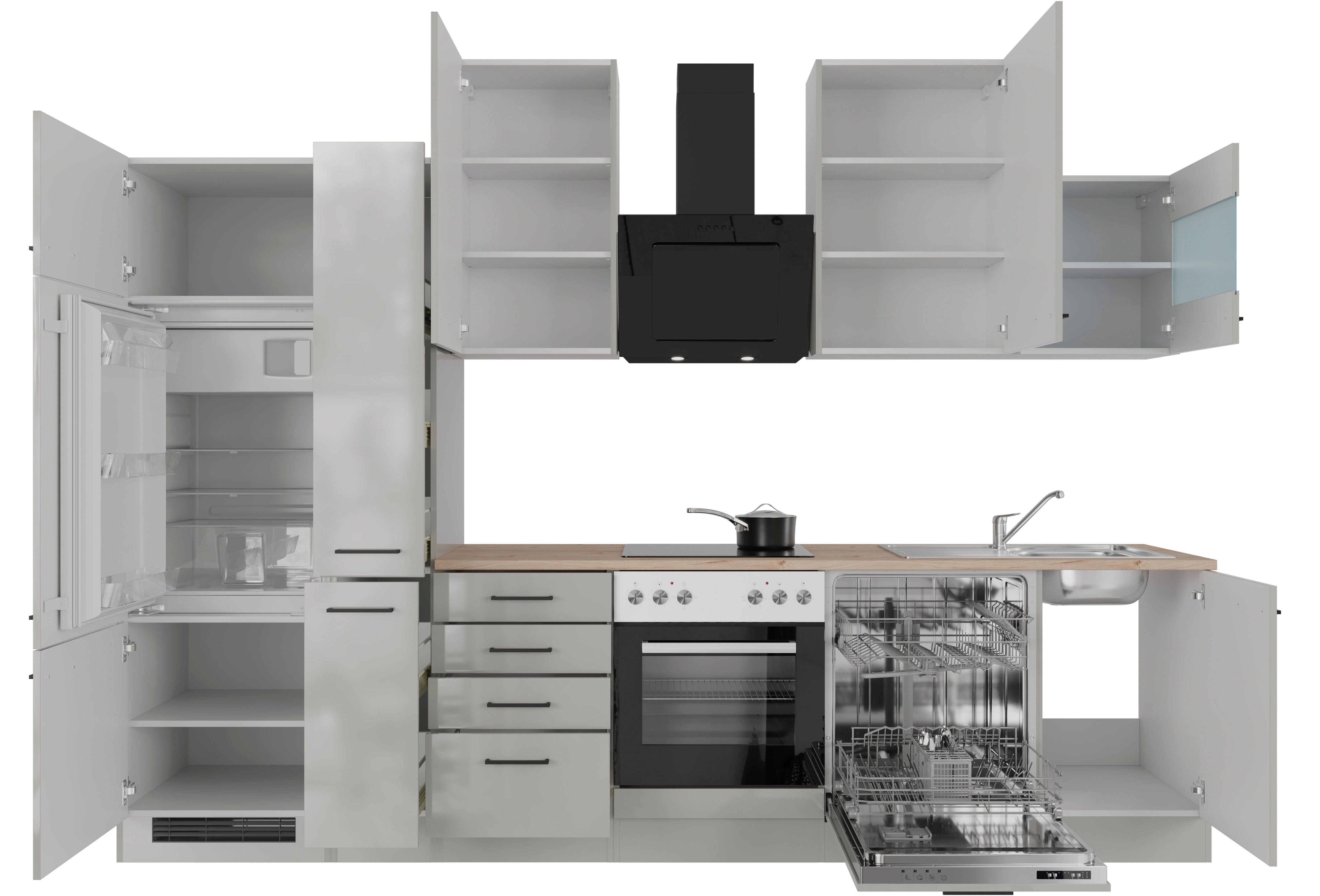 Flex-Well Küche Lund, wahlweise mit E-Geräten, Gesamtbreite 310 cm