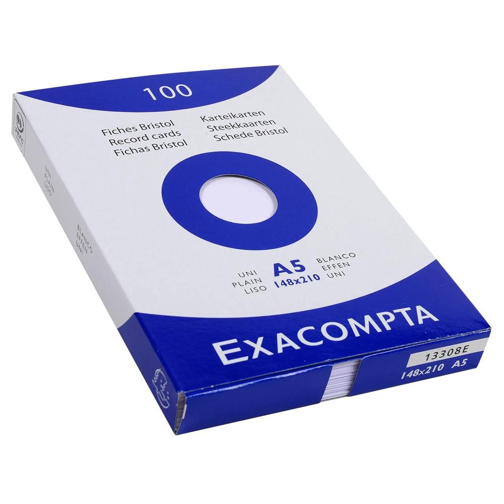 EXACOMPTA Karteikarten Exacompta Karteikarten A5 blanco weiss 100St