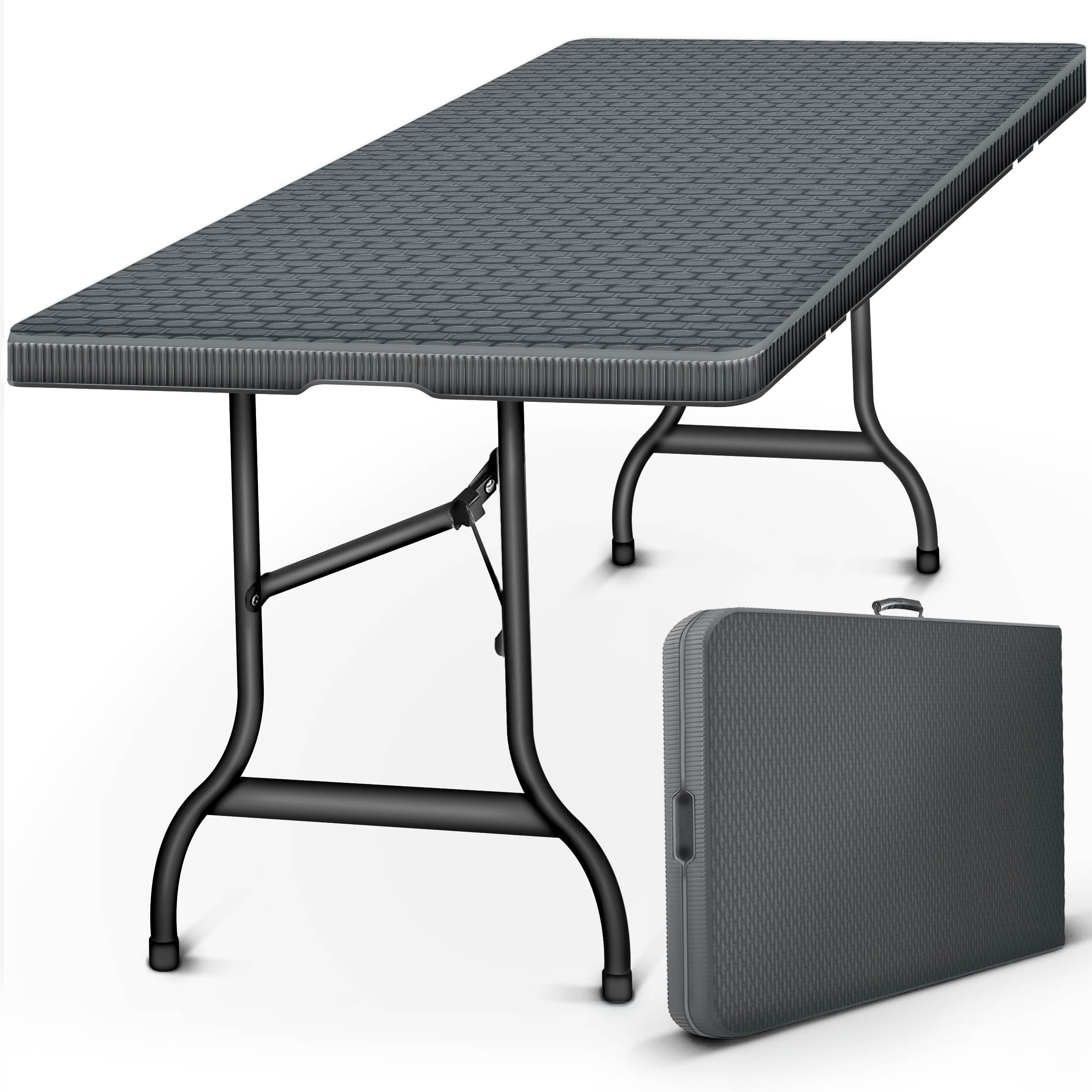 tillvex Gartentisch tillvex® Klapptisch Gartentisch Rattan Buffettisch Campingtisch klappb (Gartentisch), Personen