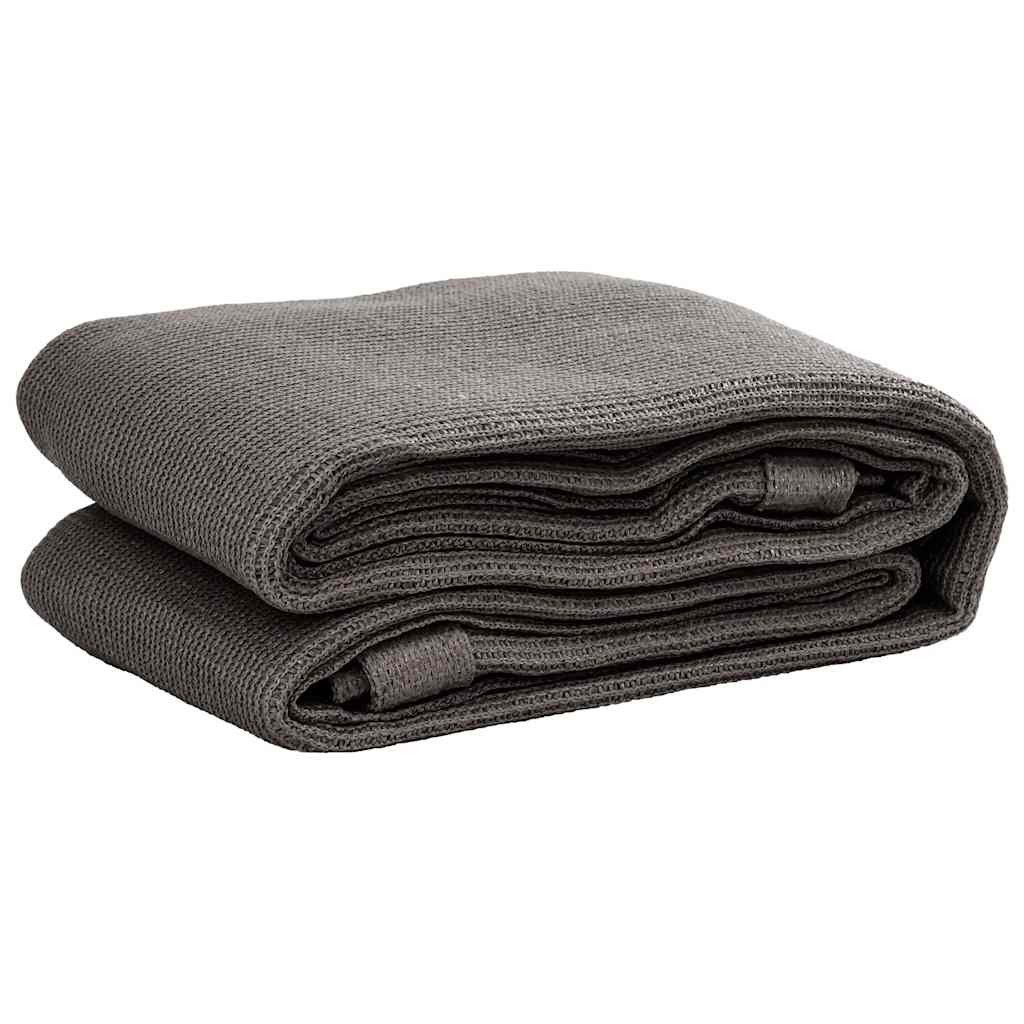 furnicato Outdoorteppich Zeltteppich 250x250 cm Anthrazit aus hochdichtem Polyethylen, Höhe: 1 mm, Wetterfeste Bodenmatte mit Ösen, atmungsaktiv und einfach zuschneidbar