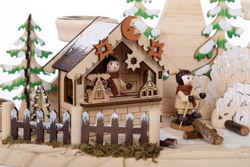 Myflair Möbel & Accessoires Teelichthalter Weihnachtsdeko (1 St), Winterlandschaft aus Holz