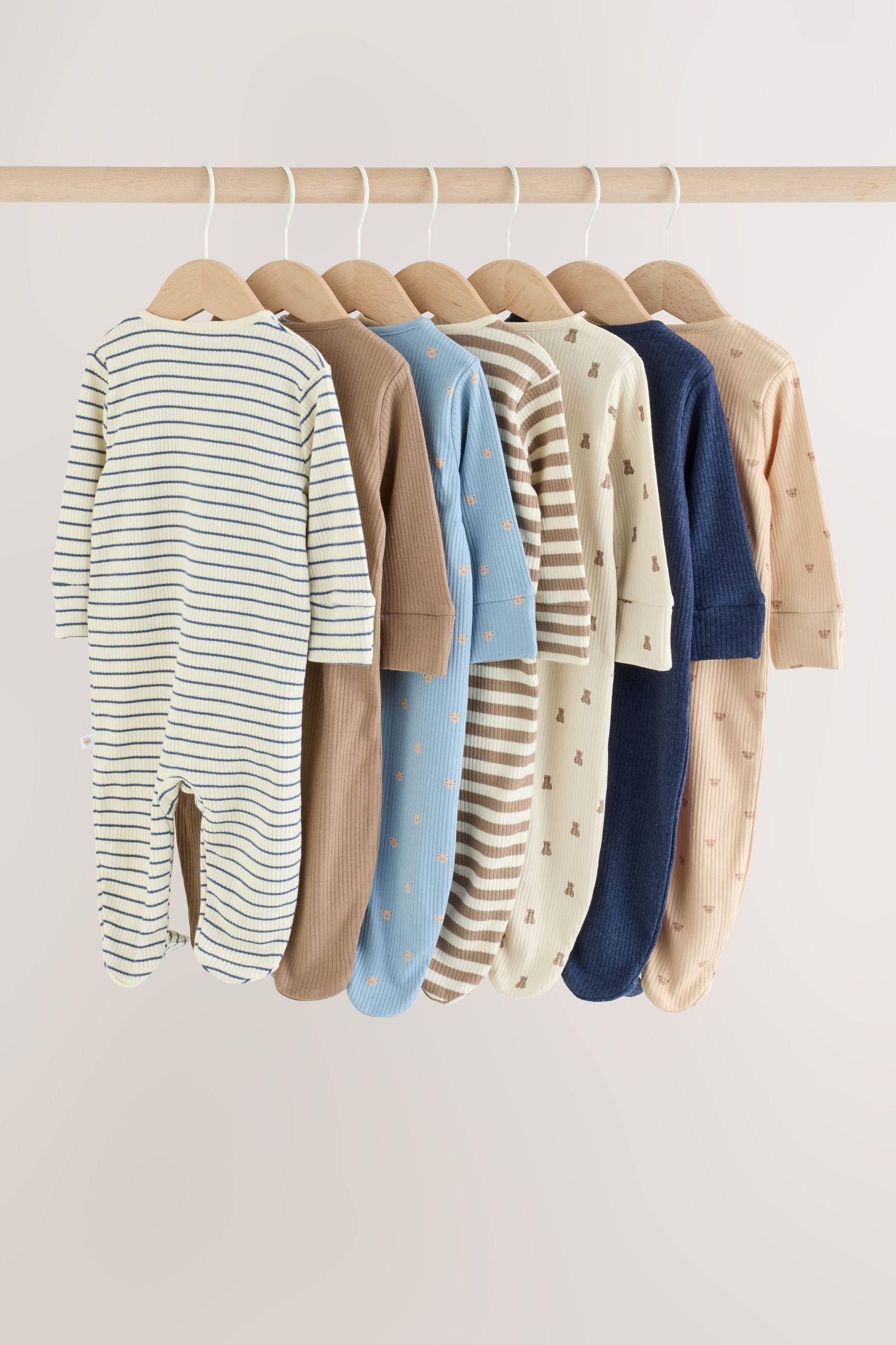 Next Schlafoverall Babyschlafanzüge mit Zweiwege-RV, 7er-Pack (7-tlg) – Bild 2 von 5
