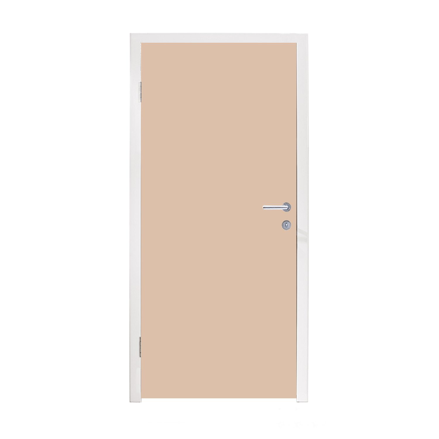 MuchoWow Türtapete Beige - Farben - Unifarben, Matt, bedruckt, (1 St), Fototapete für Tür, Türaufkleber, 75x205 cm