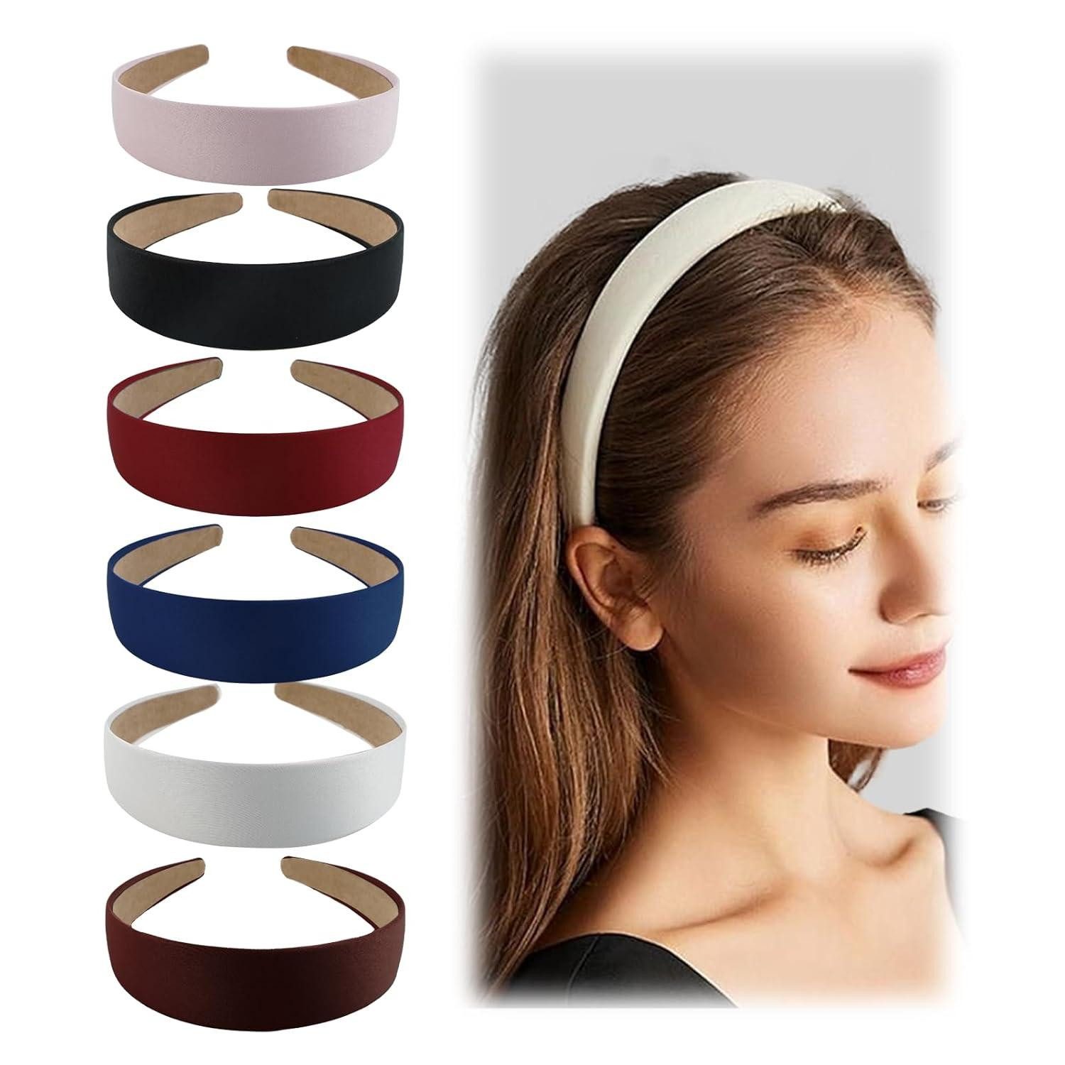 Haarreif 6er Set Damen Haarreifen Breit in 6 Farben für DIY Hairstyling