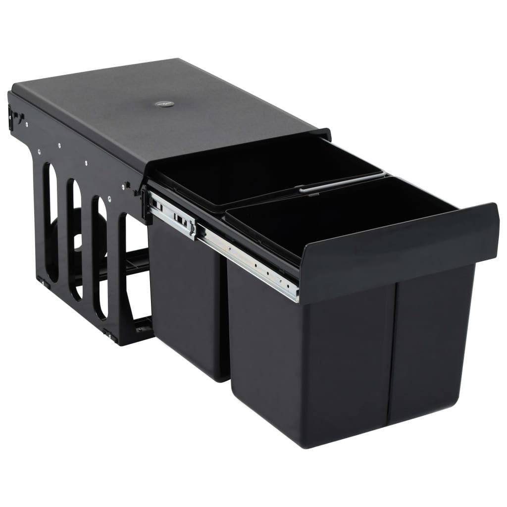 vidaXL Mülleimer Mülleimer Abfalleimer System für Küchenschrank Ausziehbar Soft-Close 3, Abfallbehälter