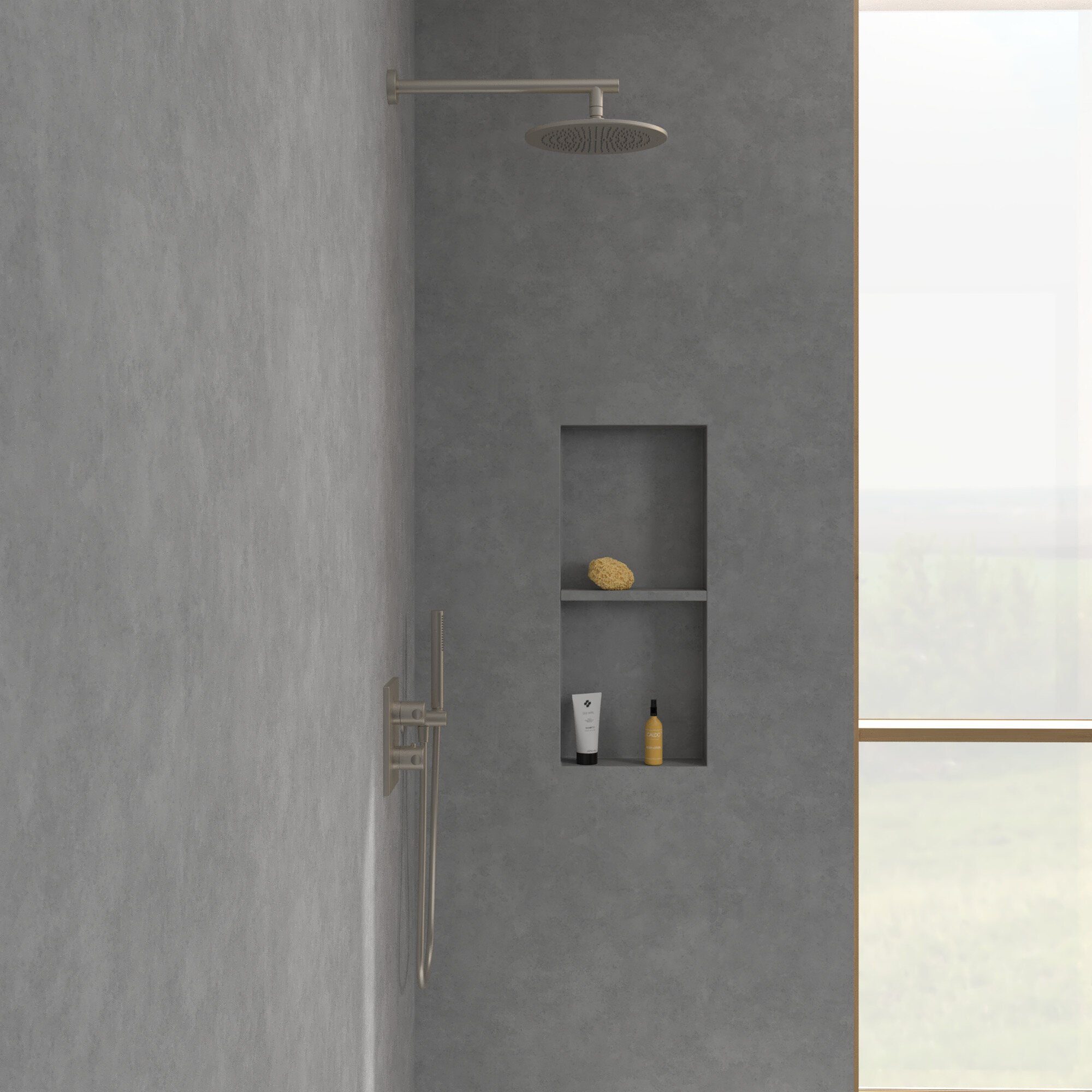 Villeroy & Boch Regenduschkopf Universal Showers, Regenbrause 250 mm, Rund - Brushed Nickel Matt