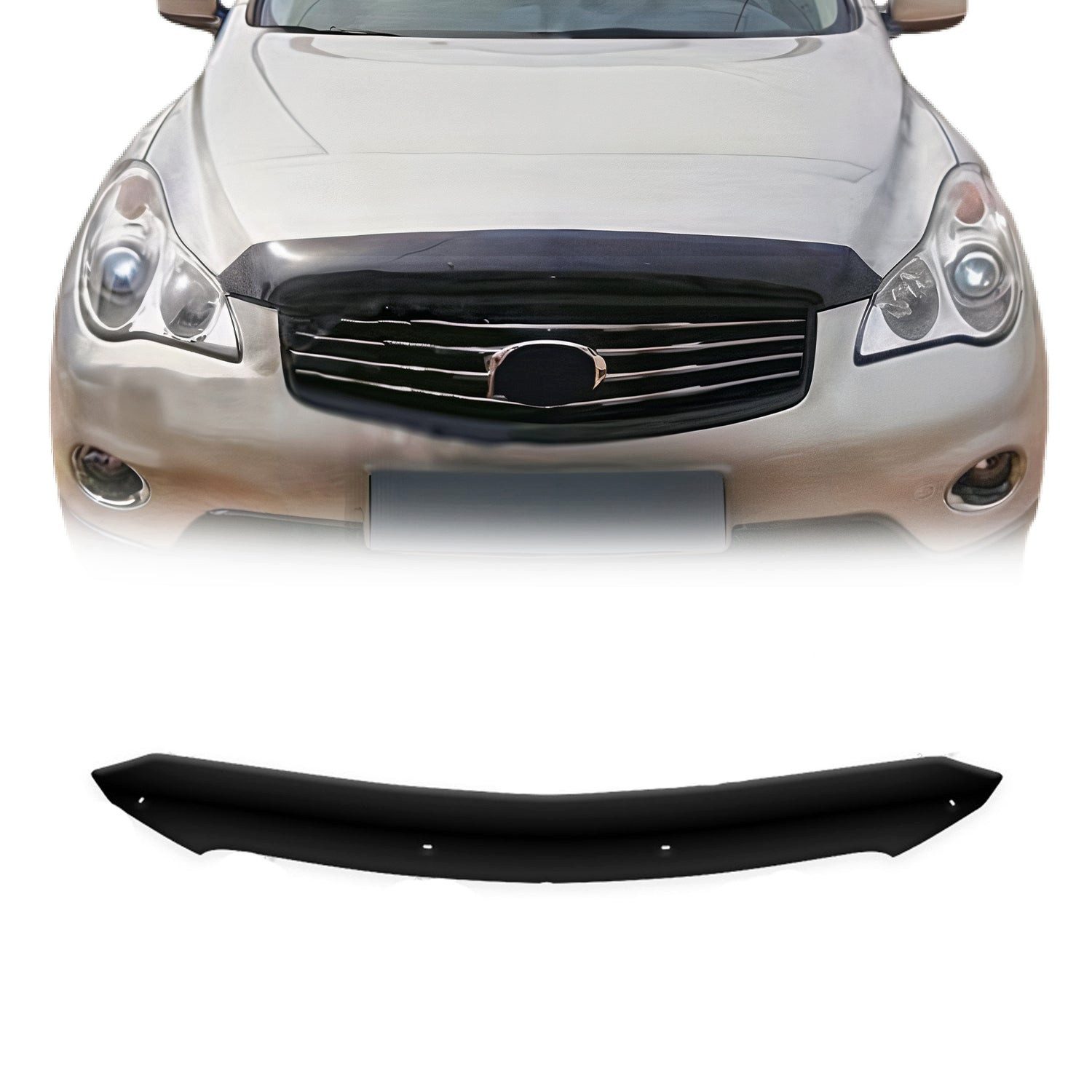 OMAC Lüftungsgitter Motorhaube Deflektor für Infiniti QX35 2013-21 Dunkel (1 St), Luftabweiser, Abweiser, Schneeschutz, Langlebig,Einfache Montage