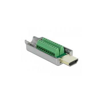 Delock HDMI-A Stecker zu Terminalblock mit Metall Gehäuse Computer-Kabel, HDMI-A, HDMI