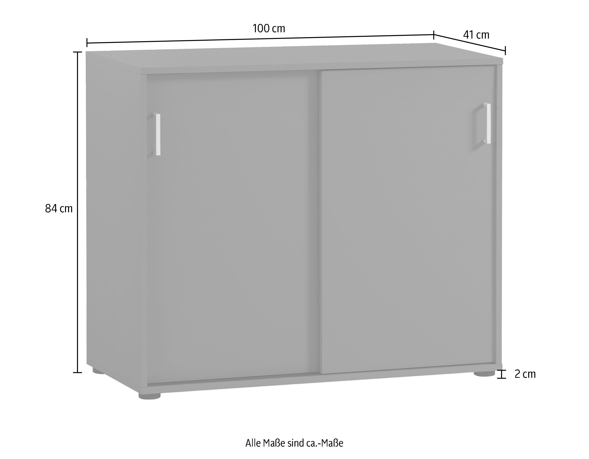 welltime Aktenschrank "Baku", 100x63 cm, Schiebetüren, Made in Germany günstig online kaufen