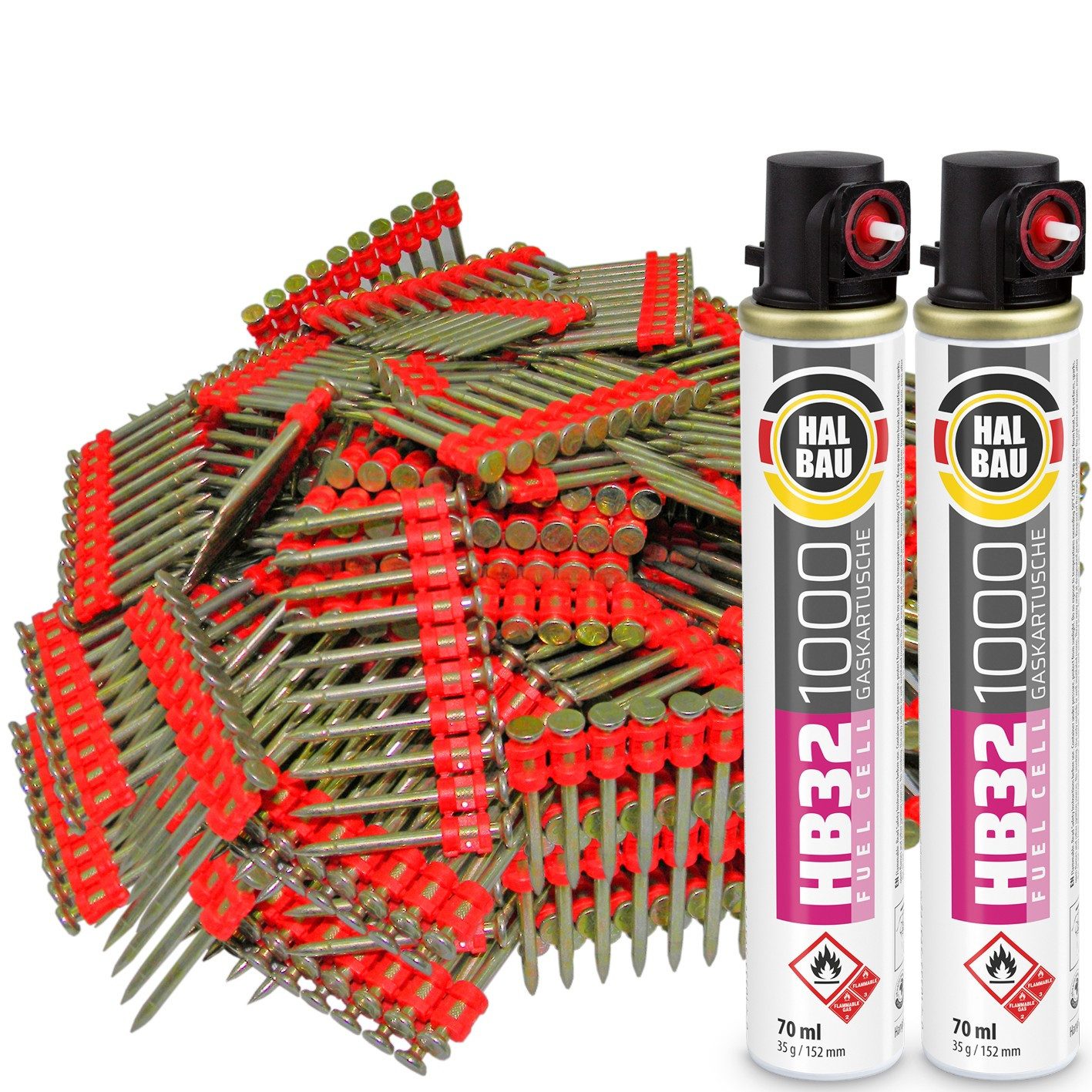 ConToo Nagel Gaskartusche HB32 x 2 St. + Betonnägel 38mm 2000 St HB42