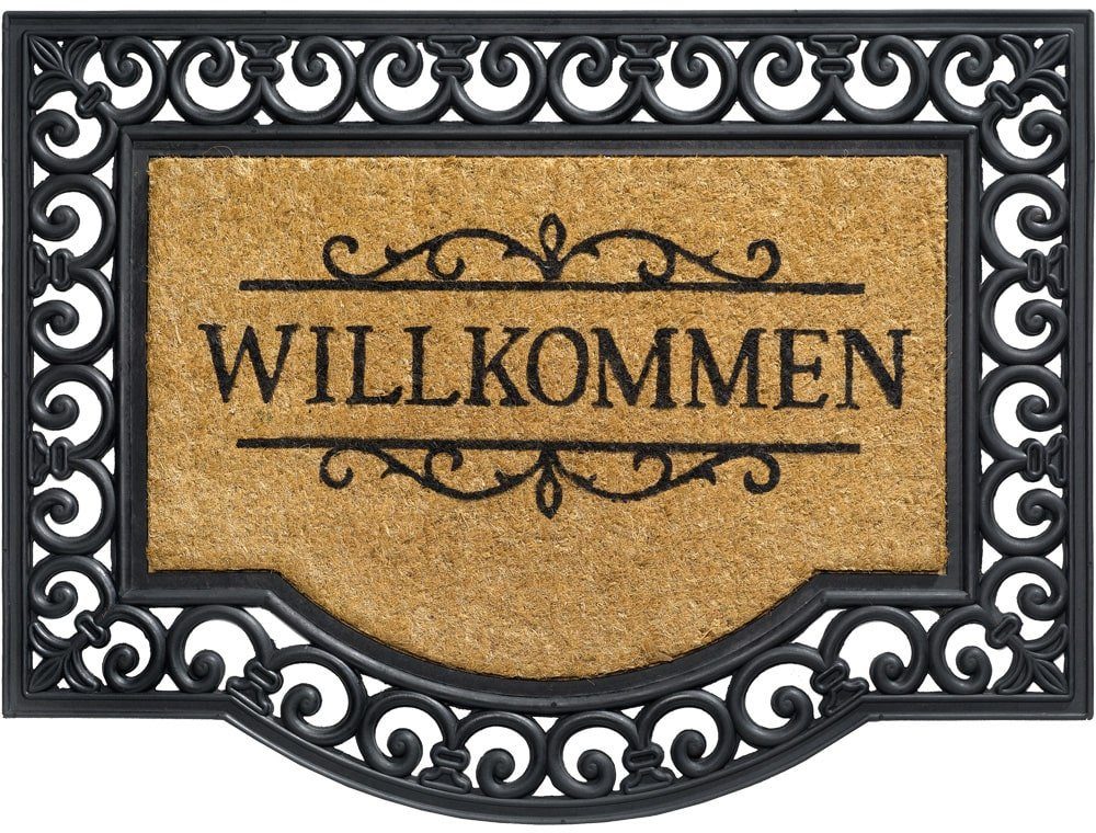 matches21 HOME & HOBBY Fußmatte Kokosmatte Willkommen Spruch Ornamente als günstig online kaufen
