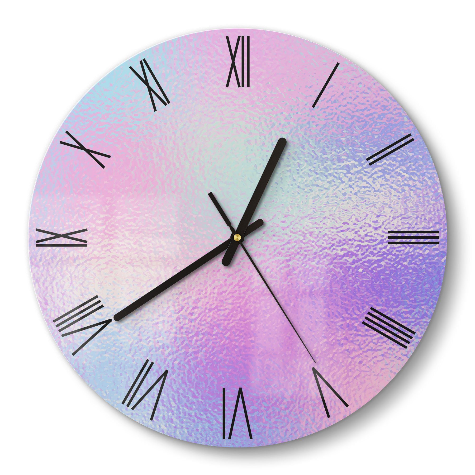 DEQORI Wanduhr 'Milchglas vor Pastell' (Glas Glasuhr modern Wand Uhr Design Küchenuhr)