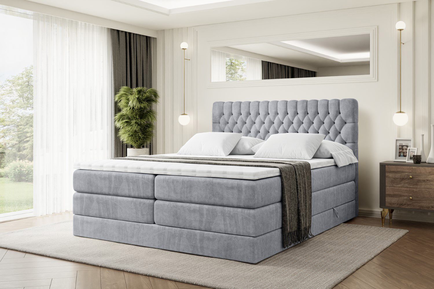 ALTDECOR Boxspringbett SERENE KING (Multipocket-Matratze H4, günstig online kaufen