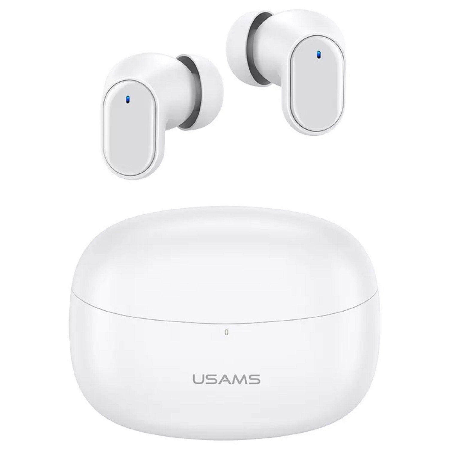 USAMS BU11 TWS BT 5.1 In-Ear Kabellos Ohrhörer mit Mikrofon Ladebox Bluetooth-Kopfhörer (Bluetooth 5.1, Touch Control, Bluetooth, für Smartphome, Apple, Samsung, Huawei, Lg usw) Weiß