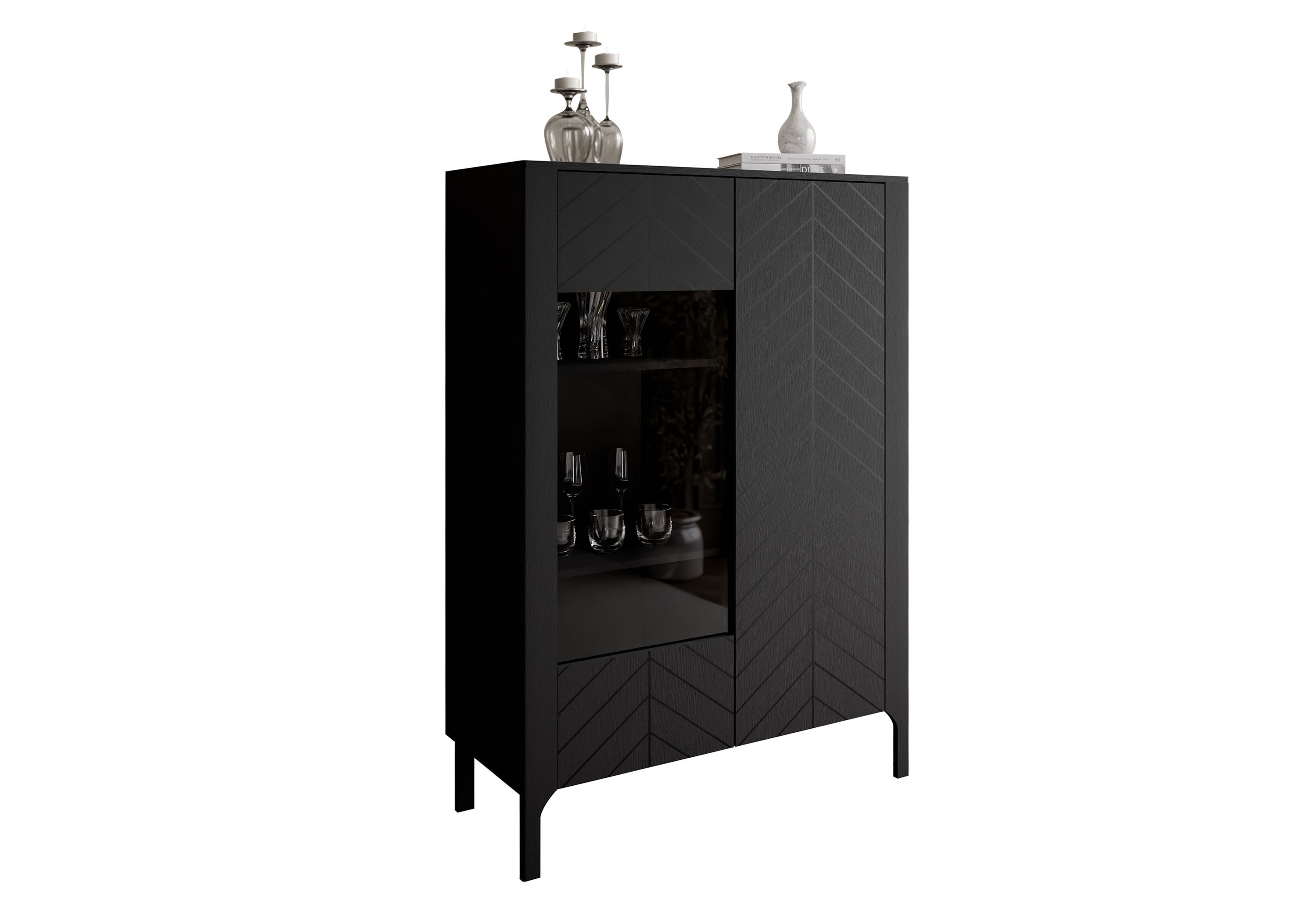 Lookway Glasvitrine LUMI mit zwei Türen (1x Vitrine) Breite: 103 cm
