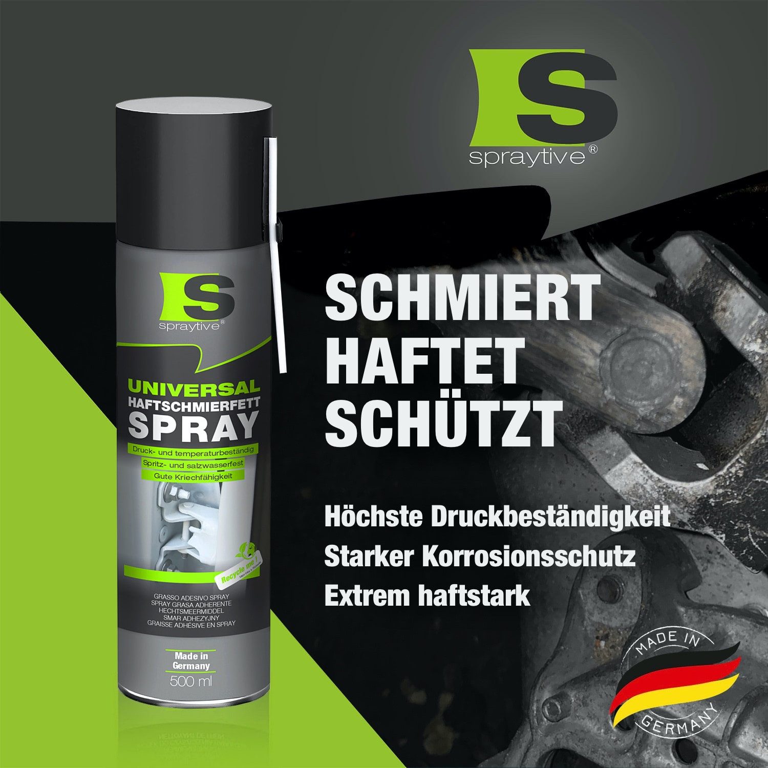 Spraytive Schmierfett 1x 500 ml Universal Haftschmierfett-Spray – Schmierfett & Kriechöl, Made in Germany – Bild 2 von 5