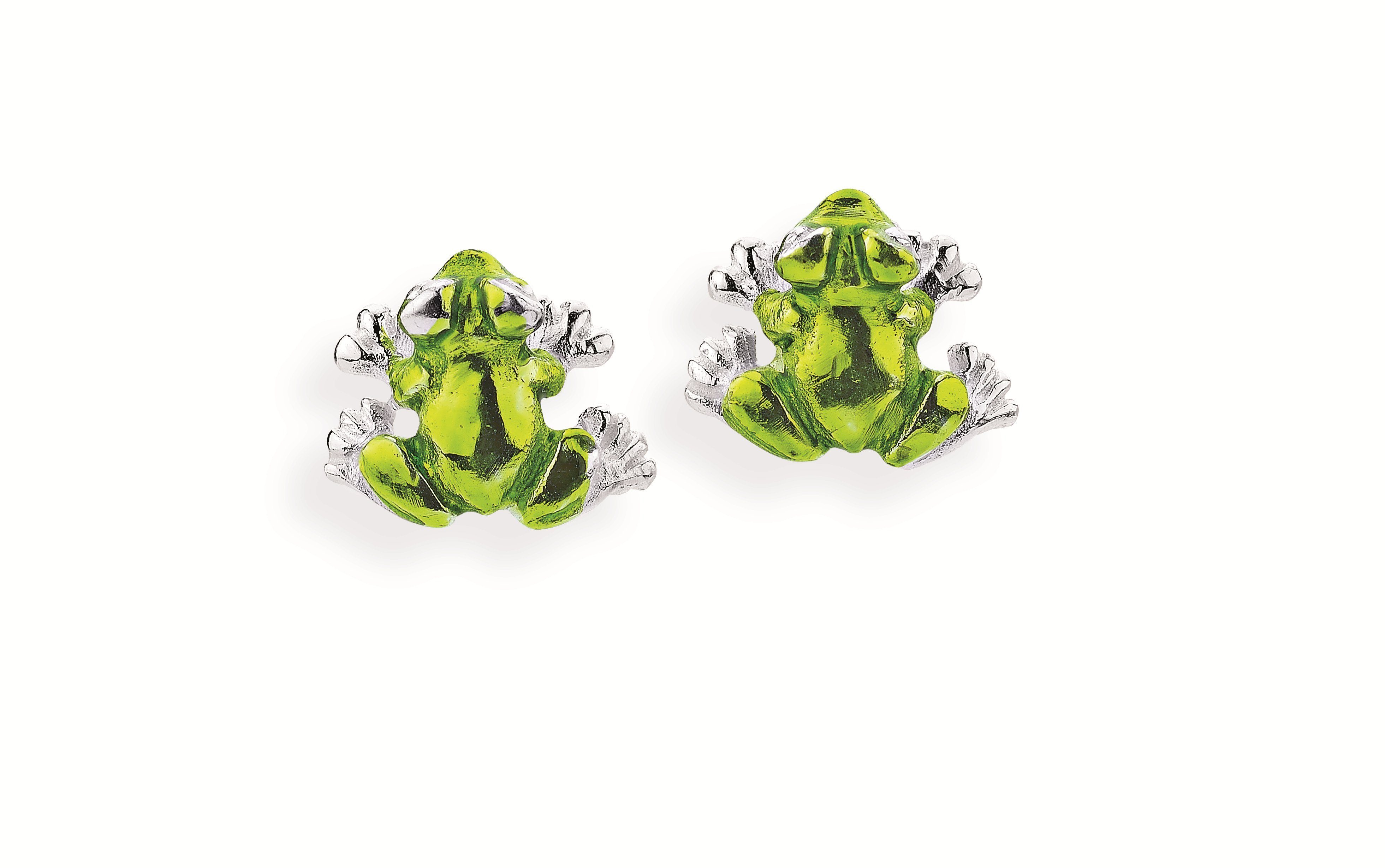 Heartbreaker Paar Ohrstecker Ohrringe Froggy Silber / Brandlack