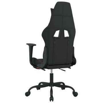 vidaXL Bürostuhl Gaming-Stuhl mit Fußstütze Drehbar Schwarz und Rot Stoff Gamingstuhl B