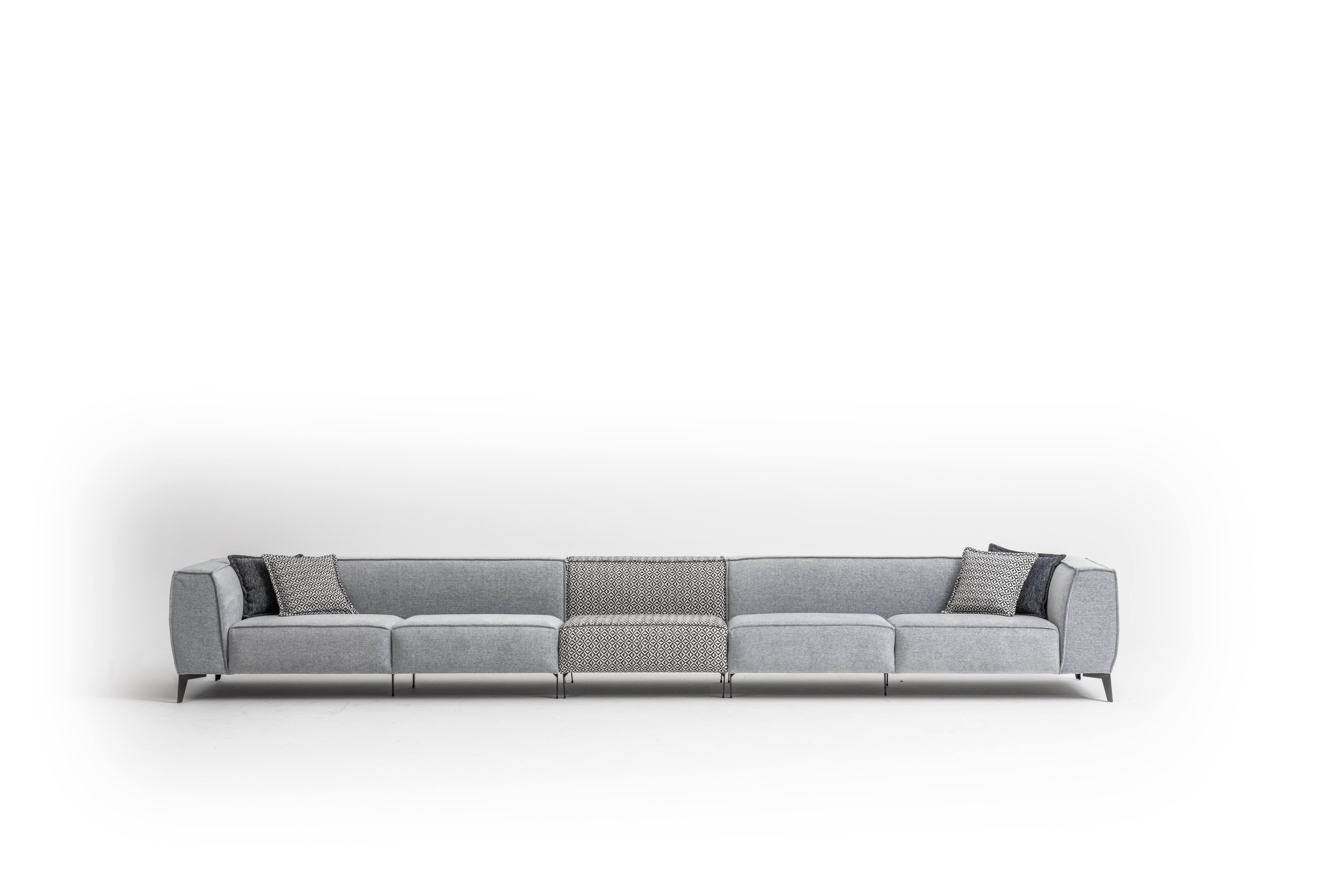 JVmoebel Big-Sofa Grau Big Sofa 8 Sitzer Italienische xxl Couchen Sofas Möbel Textil, Made in Europe