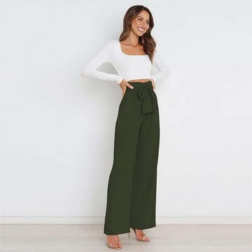 FIDDY Latzhose Damen Elegant High Waist Lang Weite Hose Anzughose