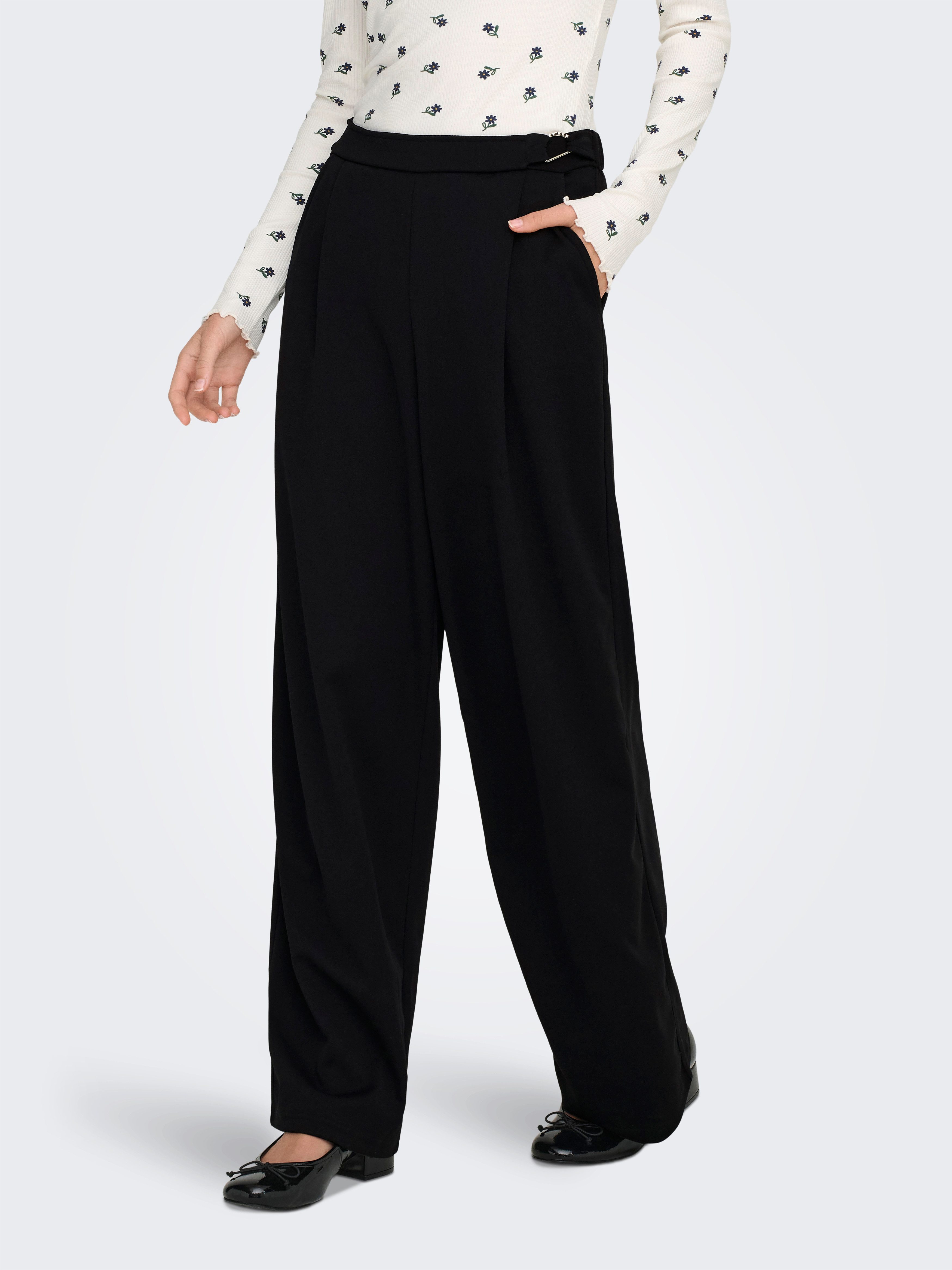 ONLY Anzughose ONLSANIA LIFE WIDE BUCKLE PANT JRS Materialmix