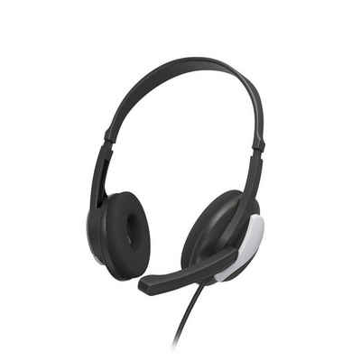 Hama PC-Office-Headset "HS-P100 V2", Stereo, Schwarz, Headset PC-Headset (Empfindlichkeit Kopfhörer&Mikrofon: 95 dB +/- 3 dB & -42 dB +/- 3 dB)