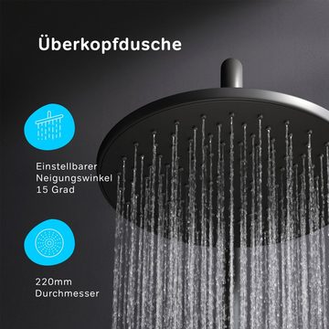 AM.PM Duschsystem Brausegarnitur Hit Duschstange mit Regendusche höhenverstellbar, 1 Strahlart(en), Komplett-Set, Verstellbarer Handbrausenhalter, Edelstahl-Stange, Wassersparend