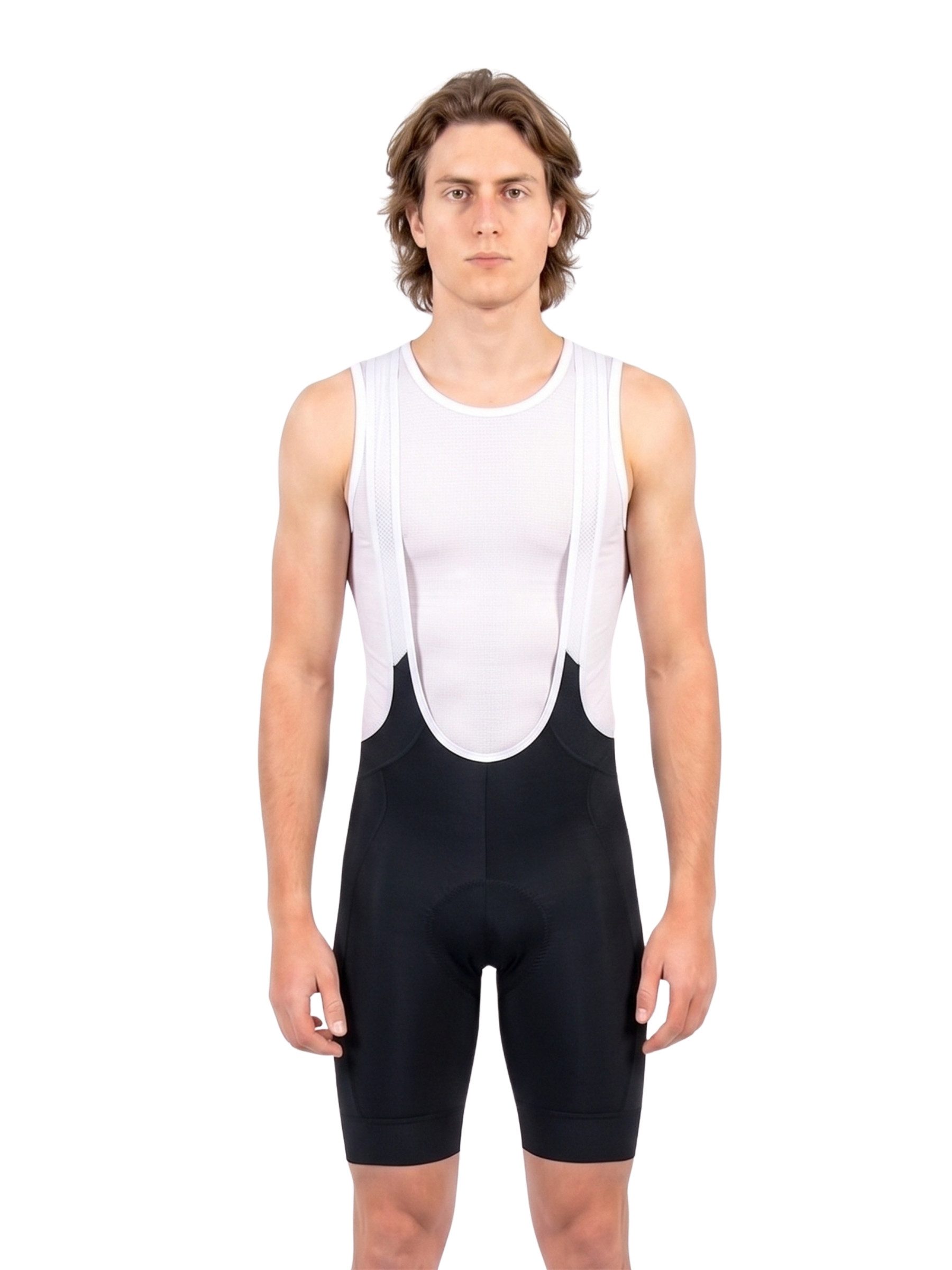 Wulibike Radhose Herren, Muskelunterstützend 3D-Sitzpolster 3 Taschen (1-tlg) atmungsaktive Mesh-Hosenträger, reflektierende Sicherheitsdetails