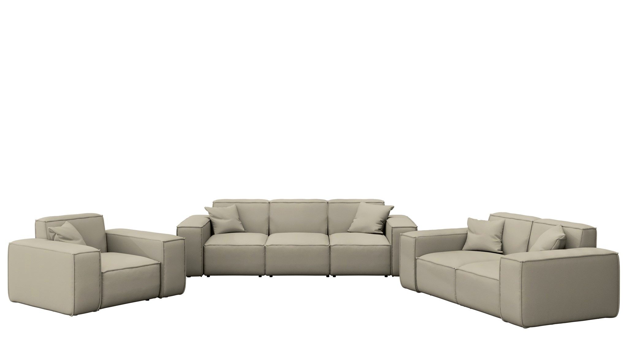 Fun Möbel Gartenlounge-Set Gartenmöbel-Set SUMMER 3-2-1, (Pflegeleichter und wetterfester Bezug, 3-tlg), inkl. 5 Zierkissen