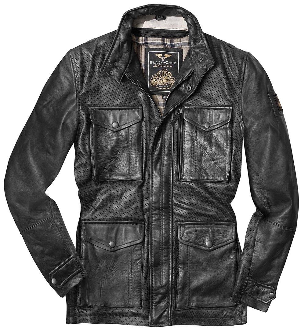 Black-Cafe London Motorradjacke Classic Motorrad Lederjacke