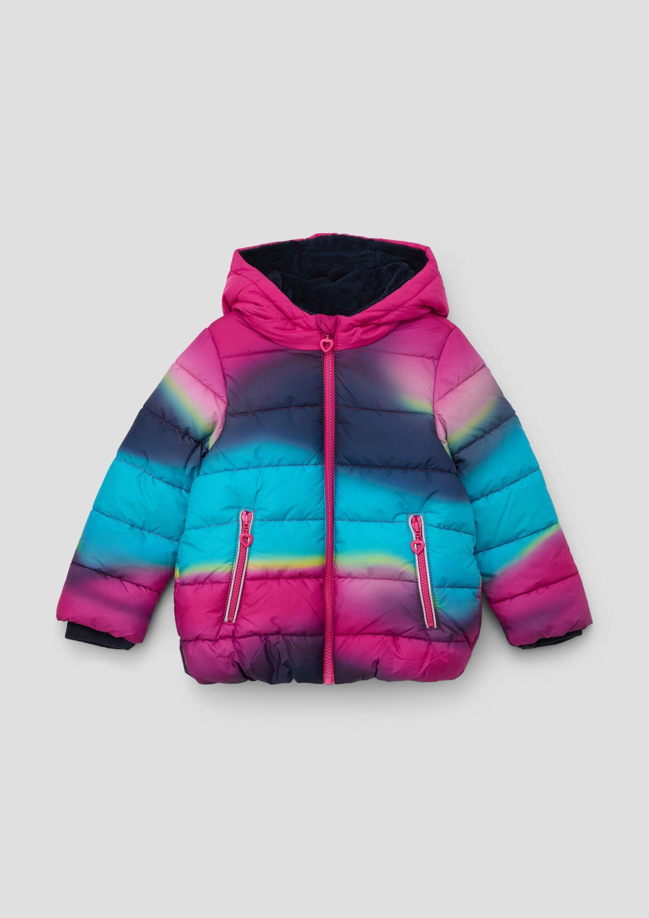 s.Oliver Winterjacke Outdoor-Jacke Steppjacke mit reflektierendem Print