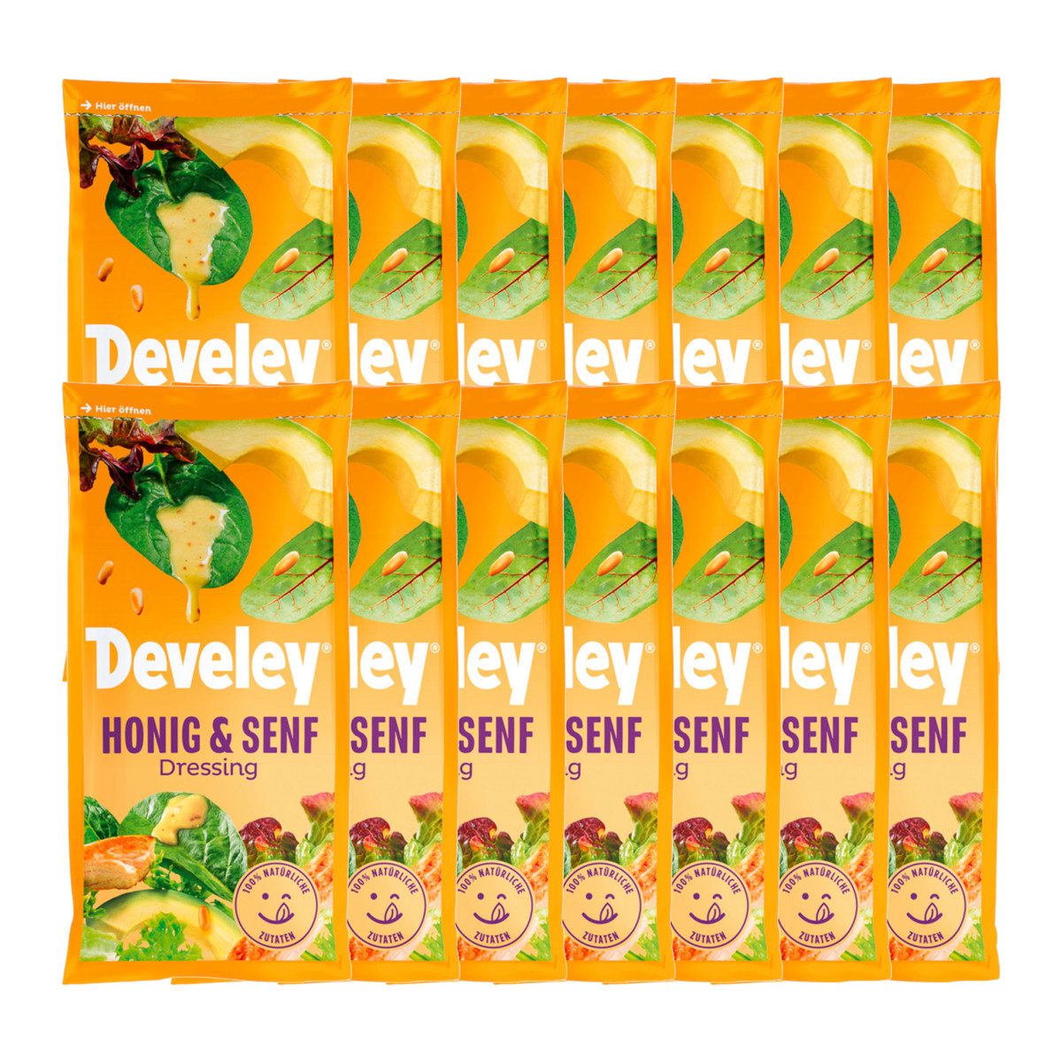 Develey Saucen, Develey Honig Senf Dressing Salatsauce süß würzig 75ml 14er Pack