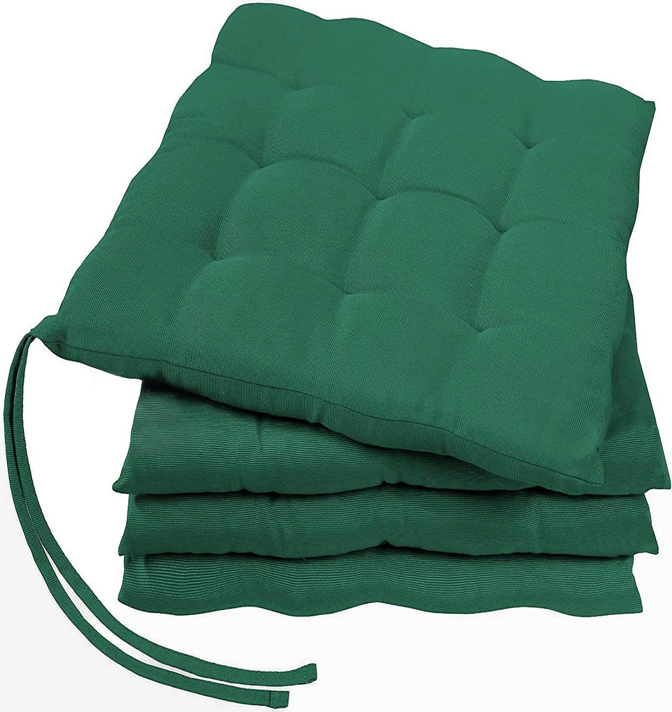GREEN MARK Textilien Sitzkissen Sitzkissen, Stuhlkissen für Außen oder Innen, weich gefüllt, 40x40cm Dunkel grün
