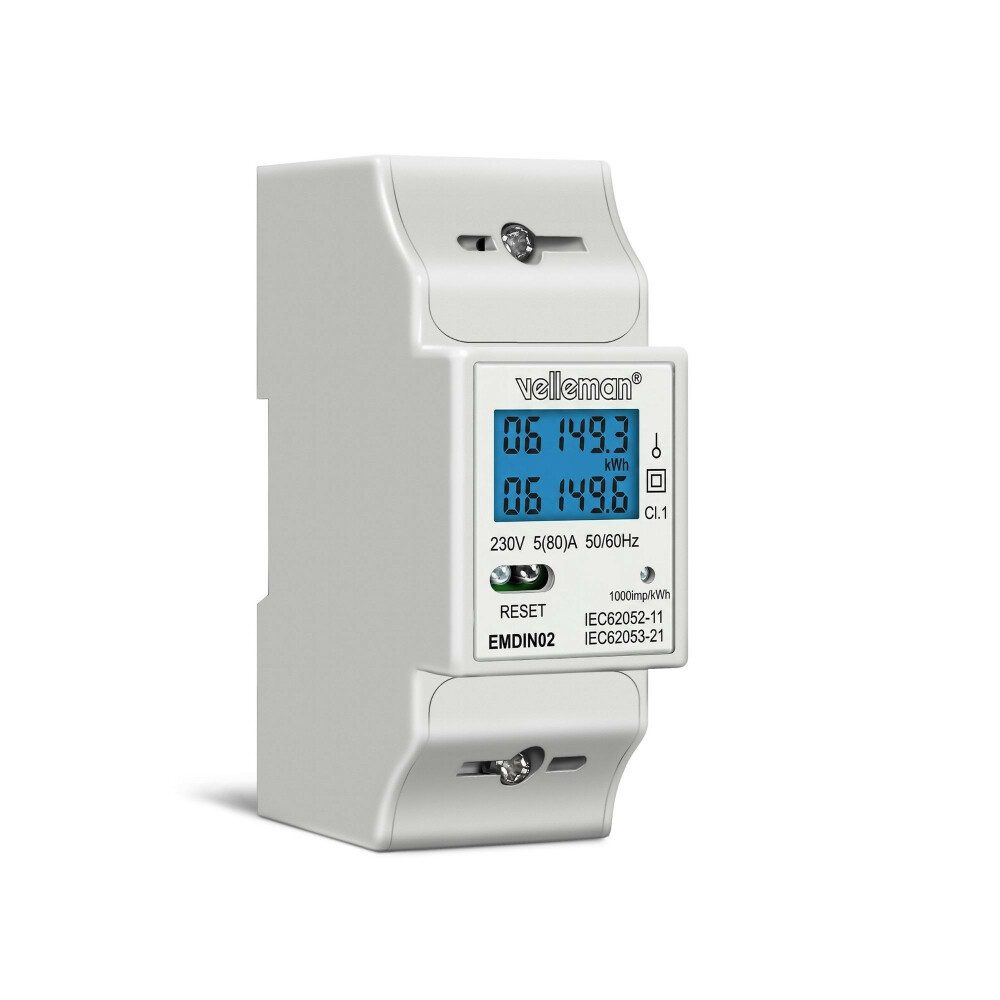 Velleman Multimeter Dieses einphasige Energiekostenmessgerät für Hutschienenmontage gehört, (1 St)