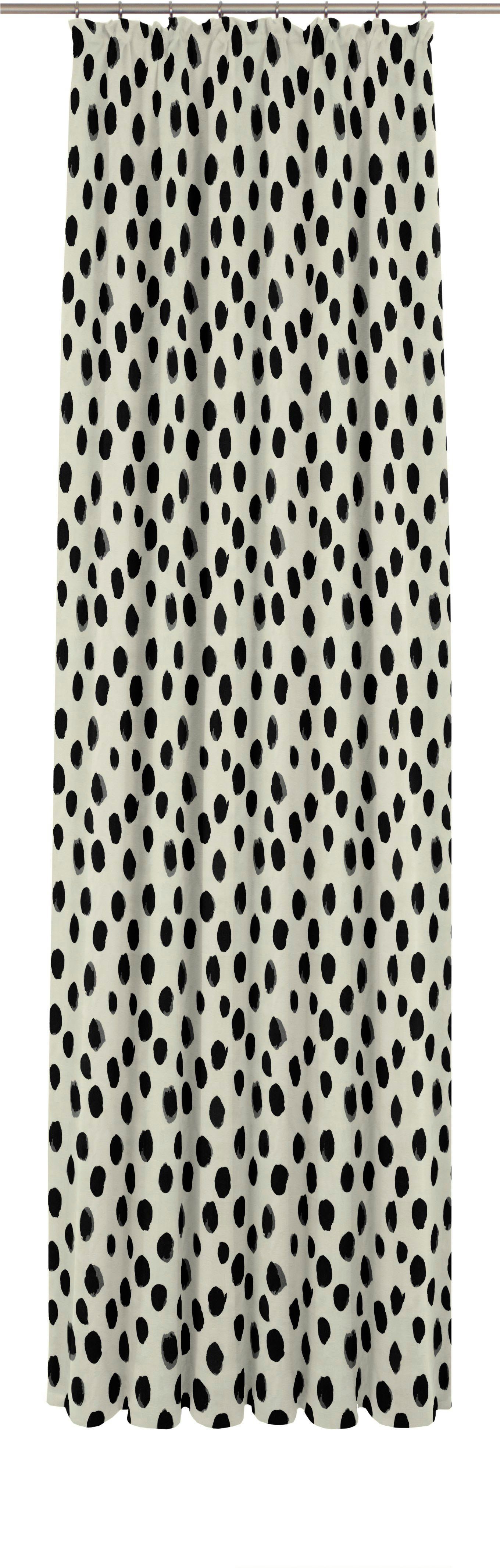 Vorhang Dots, Adam, St), nachhaltige naturweiß/schwarz Jacquard, Materialien blickdicht, Kräuselband (1