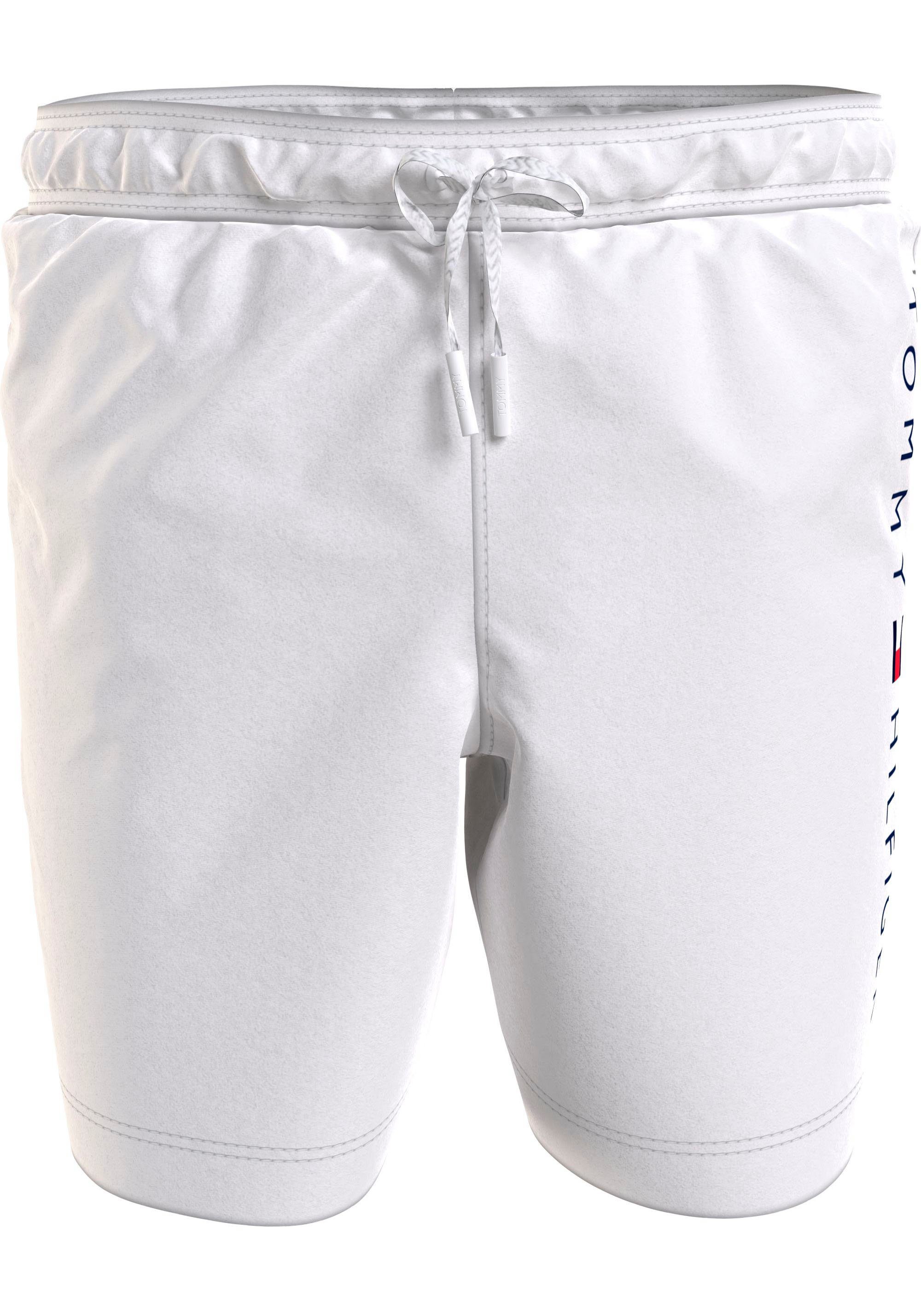 Hilfiger Swimwear White Markenlabel DRAWSTRING Hilfiger Tommy Badehose mit MEDIUM Tommy