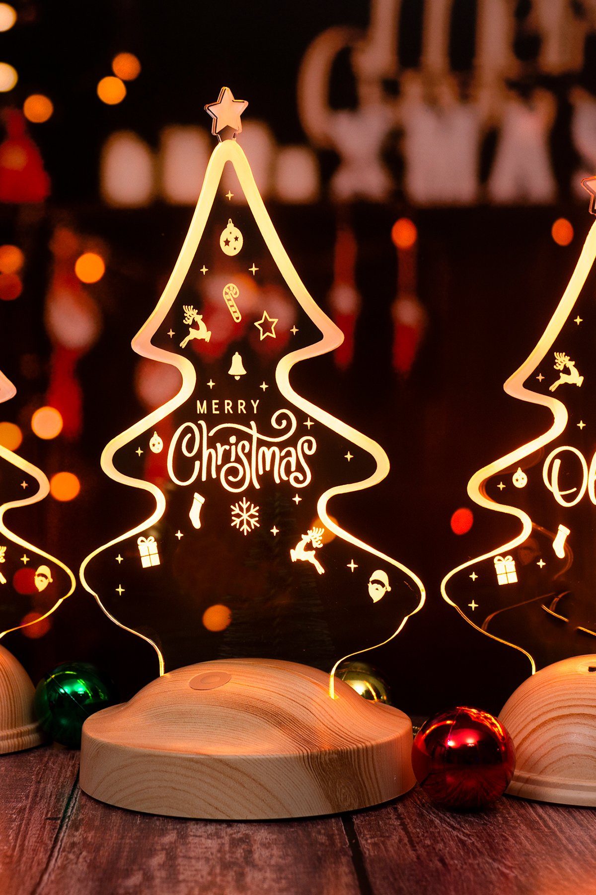 Geschenkelampe LED Nachttischlampe Weihnachtsbaum Süße Mama, Geschenk 7 für Farben Motiv Papa, integriert, Leuchte Weihnachten, fest Tischlicht 3D für Weihnachtsgeschenk Familie