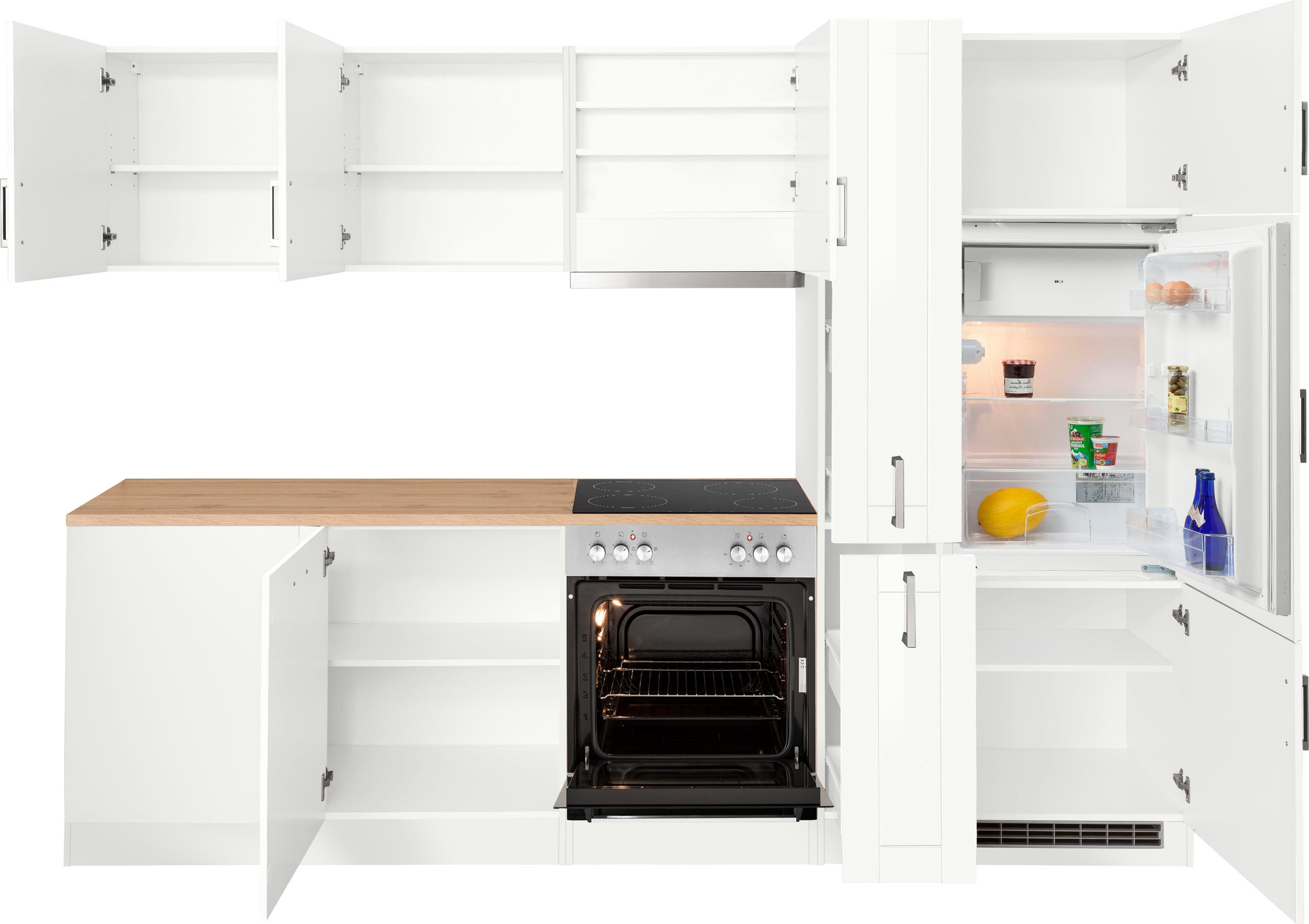 KOCHSTATION Winkelküche KS-Tinnum, mit E-Geräten, Stellbreite 240/270 cm