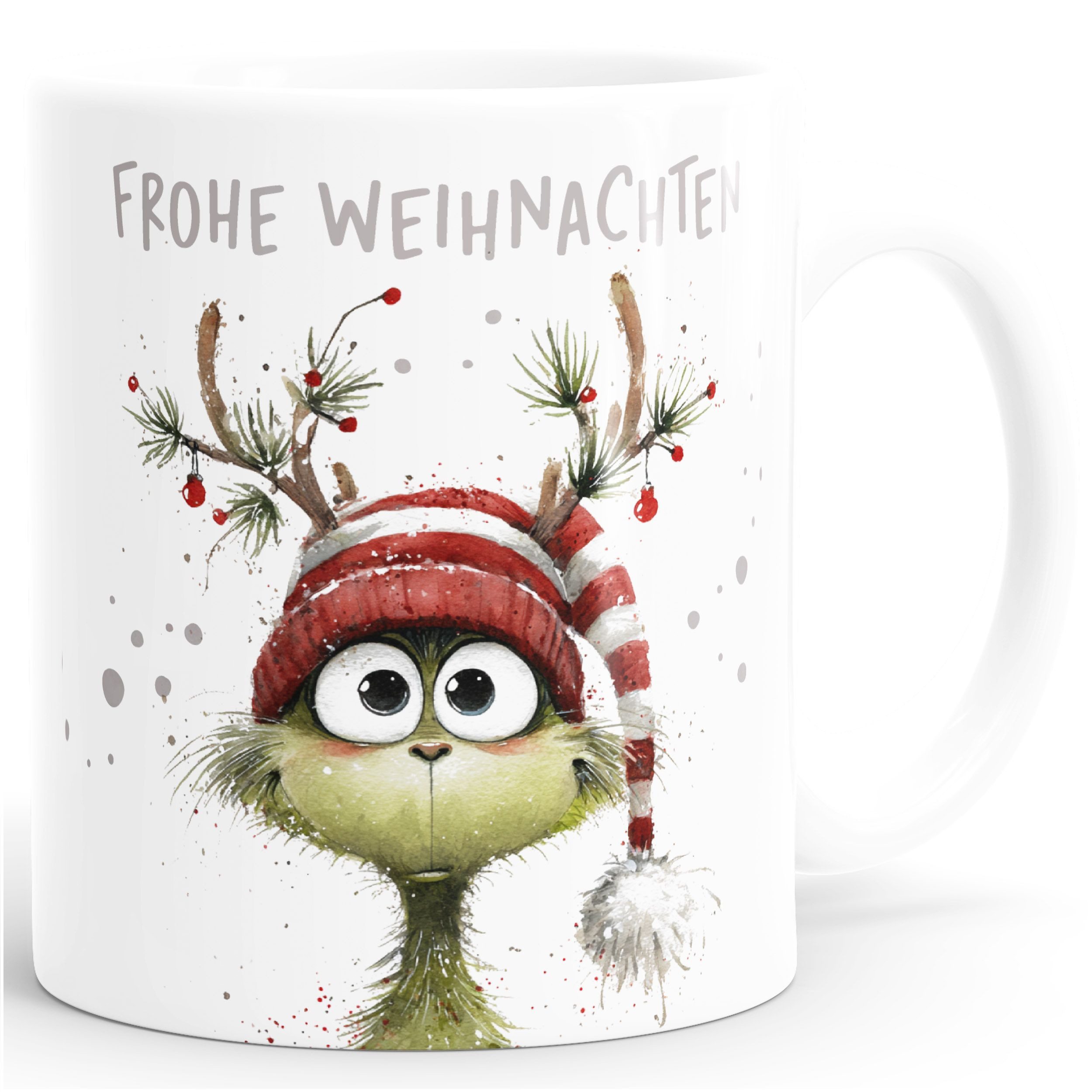 SpecialMe Tasse Weihnachtstasse von SpecialMe® für gemütliche Wintertage mit Grinch, Keramik
