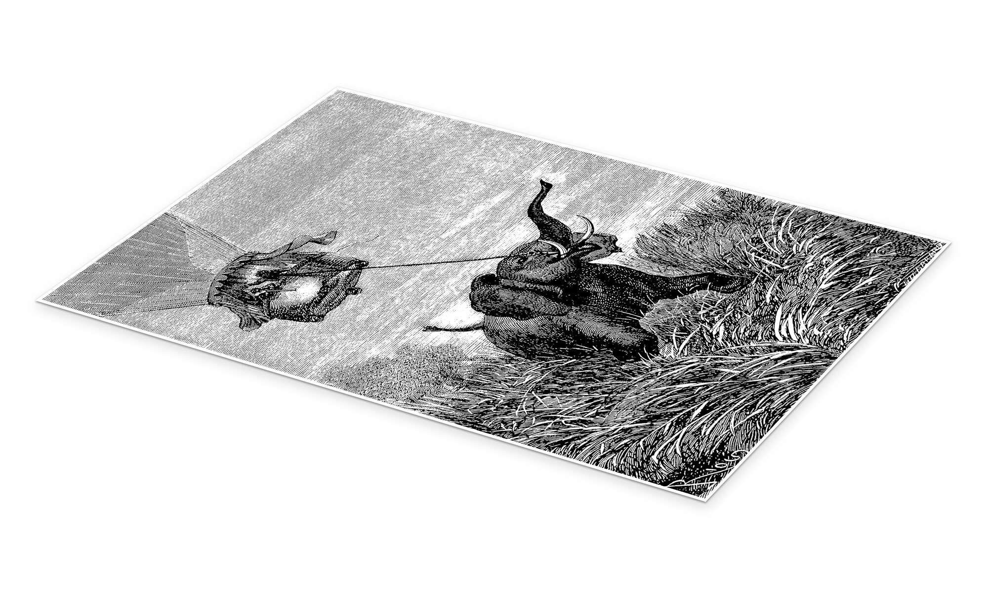 Posterlounge Wandbild Fünf Wochen im Ballon, Edouard Riou, erhältlich als Poster, Leinwandbild, Wandsticker oder Acrylglasbild