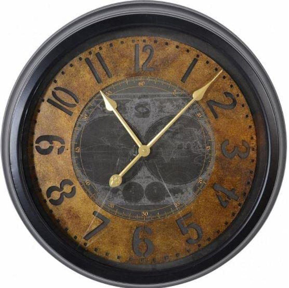 habeig Wanduhr Wanduhr Perth 65x11 cm Retro-Industrie Metall Dunkelbraun/Schwarz