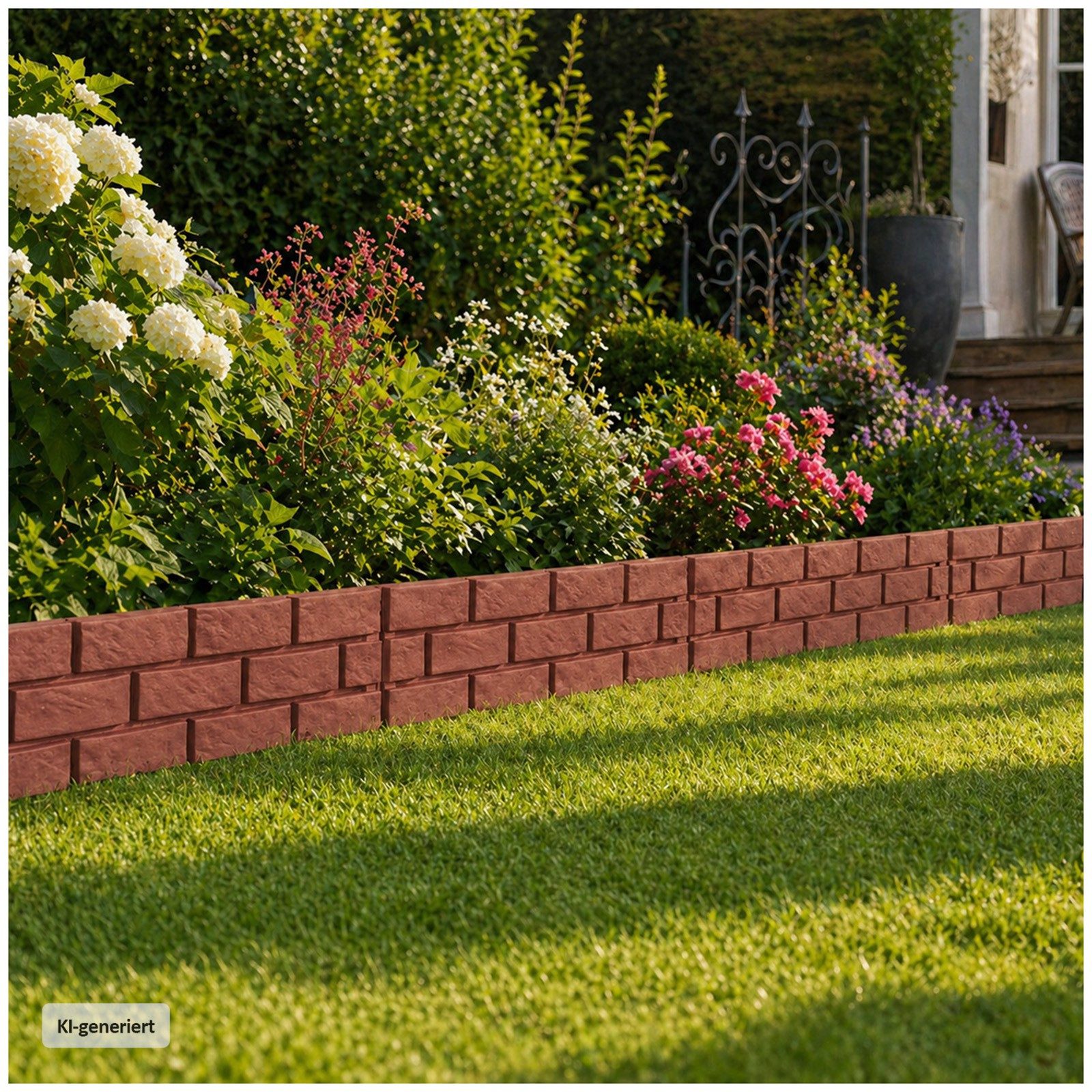 HTI-Living Beetumrandung Beeteinfassung Steinmauer 4-teilig Nessa, LxH: 45x29 cm, Set, 4 Module, Beetbegrenzung Beetumrandung